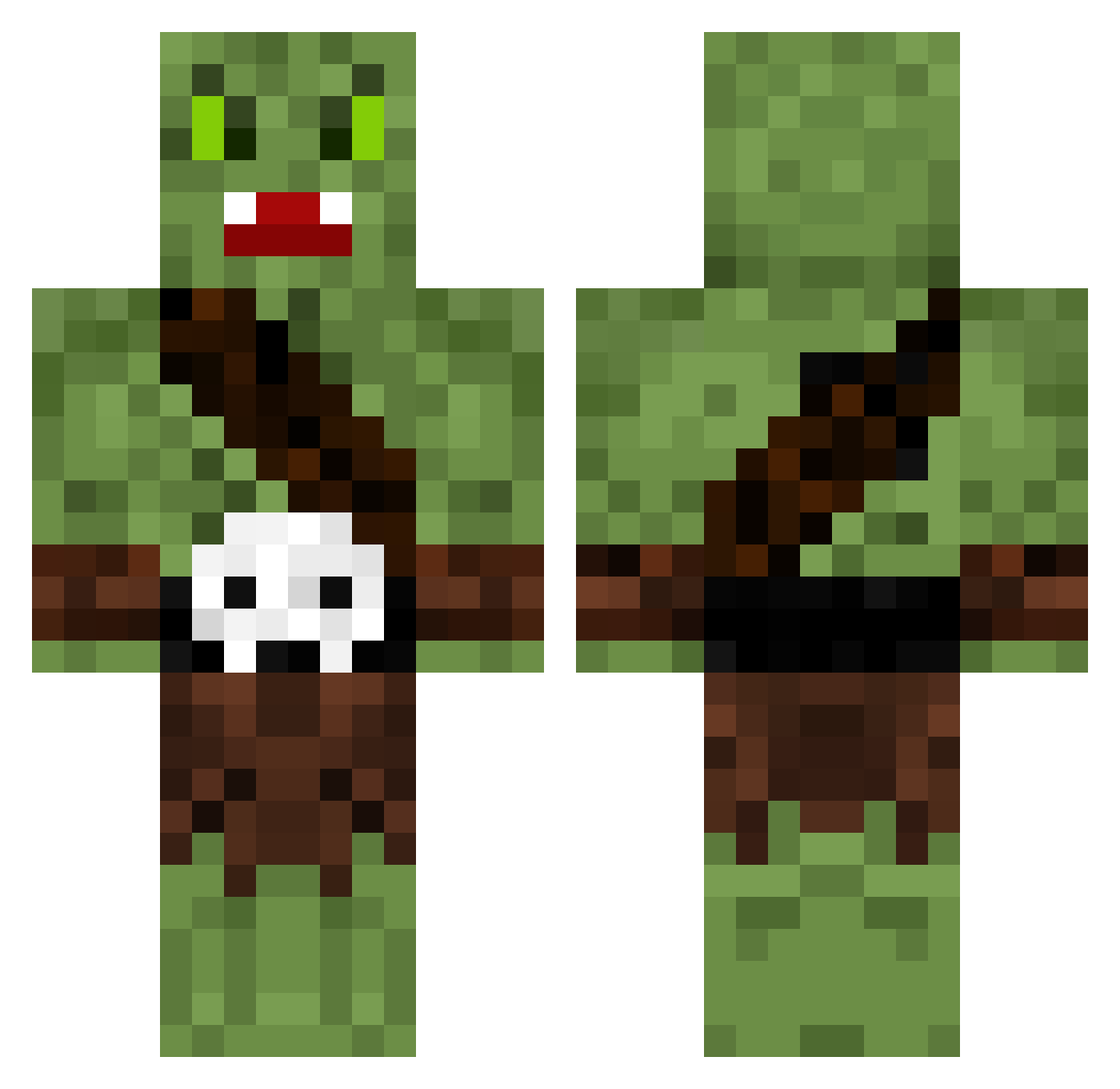 Motorcycles Minecraft skin, front and back view