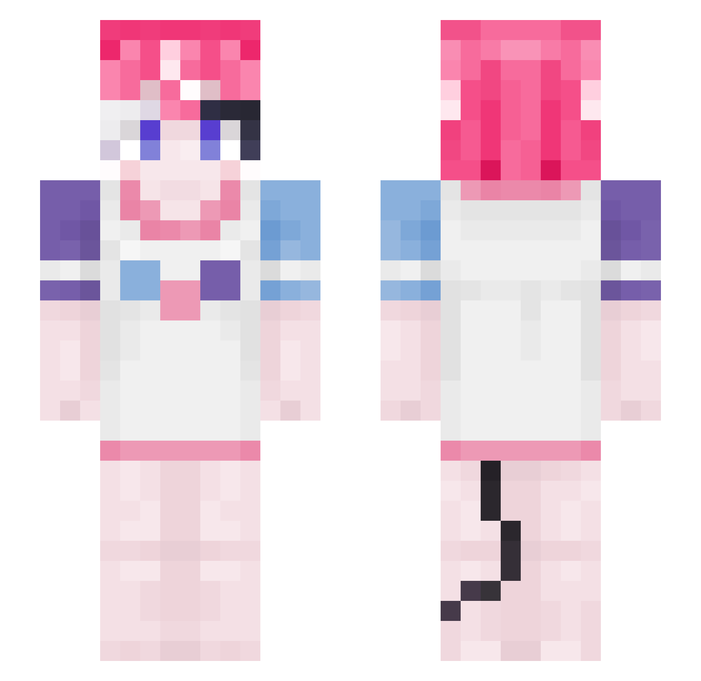 DeadlyPanda115 Minecraft skin, front and back view
