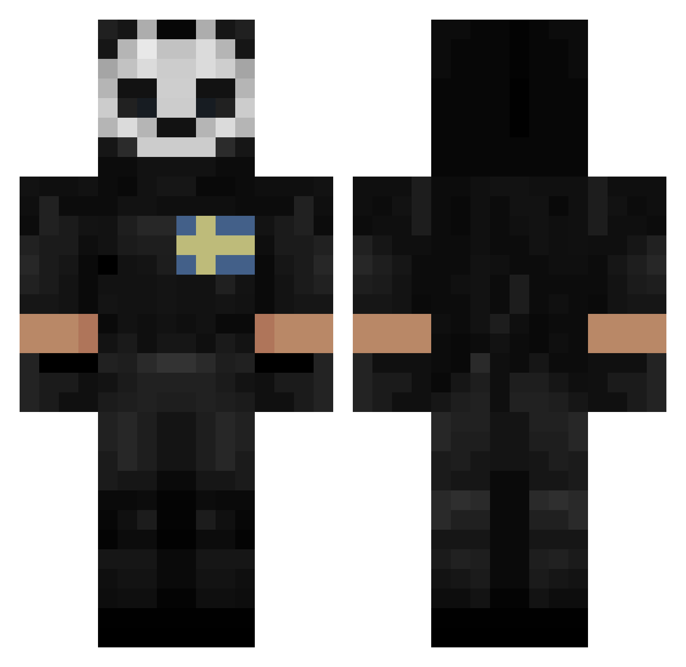 geekbargod17 Minecraft skin, front and back view