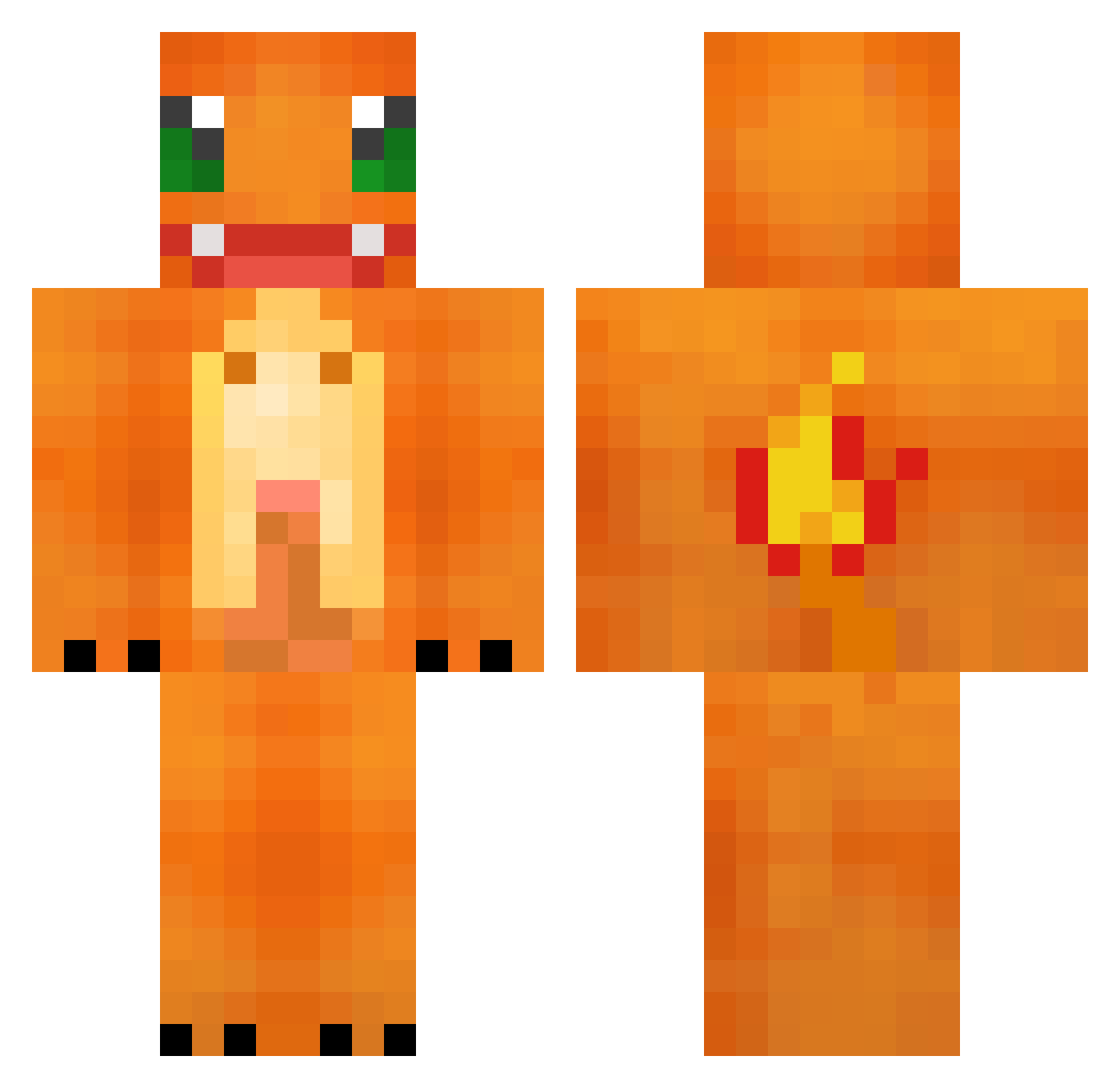 NeonGriff Minecraft skin, front and back view