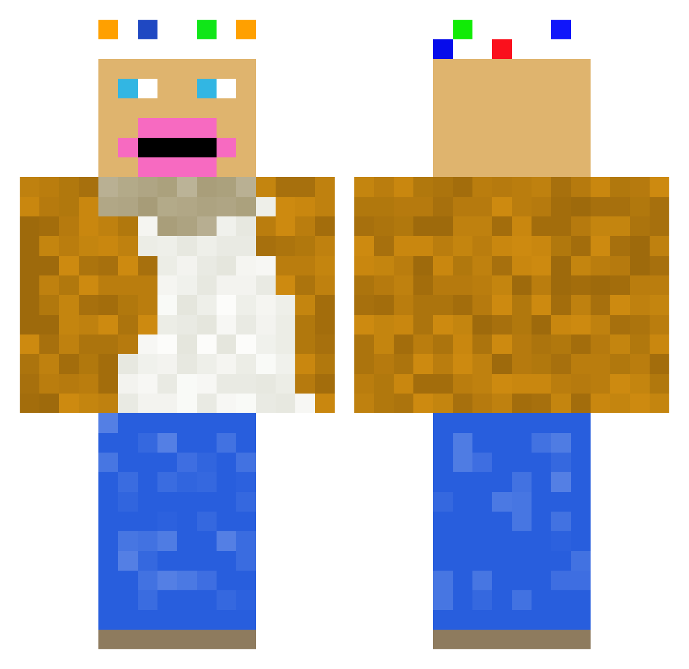 Ssoxgameplay Minecraft skin, front and back view