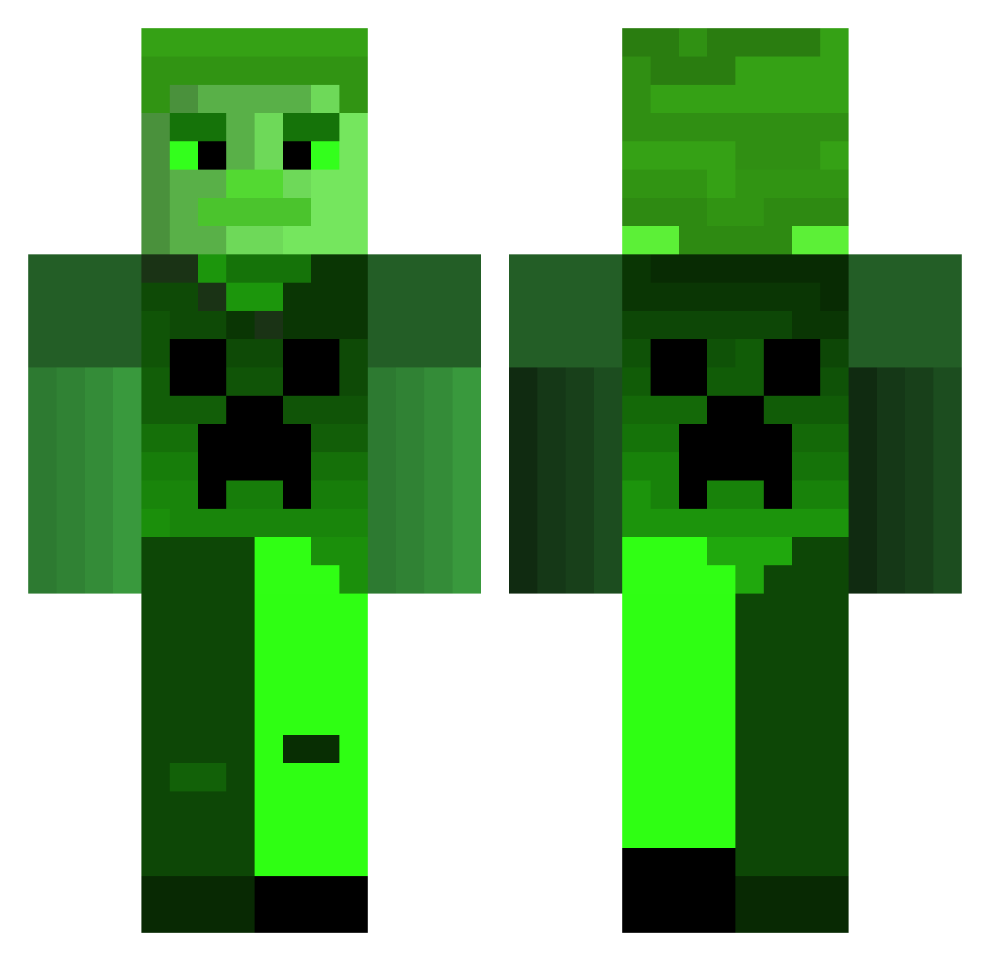 Ogorek13 Minecraft skin, front and back view