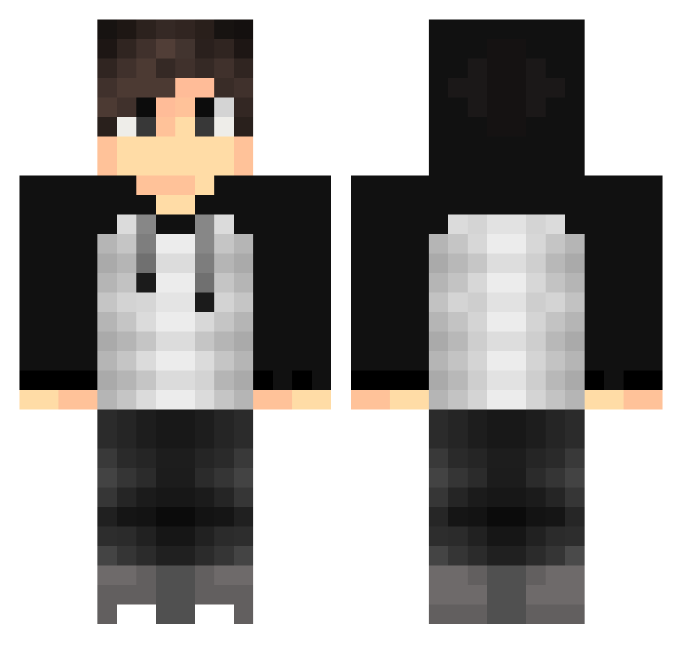 Meliyo Minecraft skin, front and back view