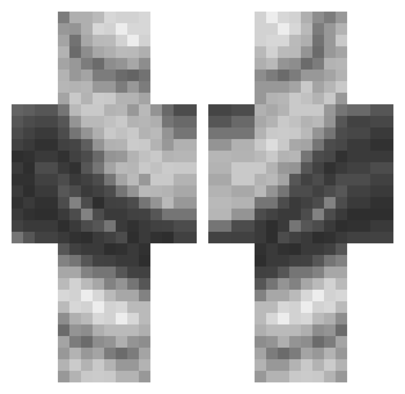 DrakoHyena Minecraft skin, front and back view