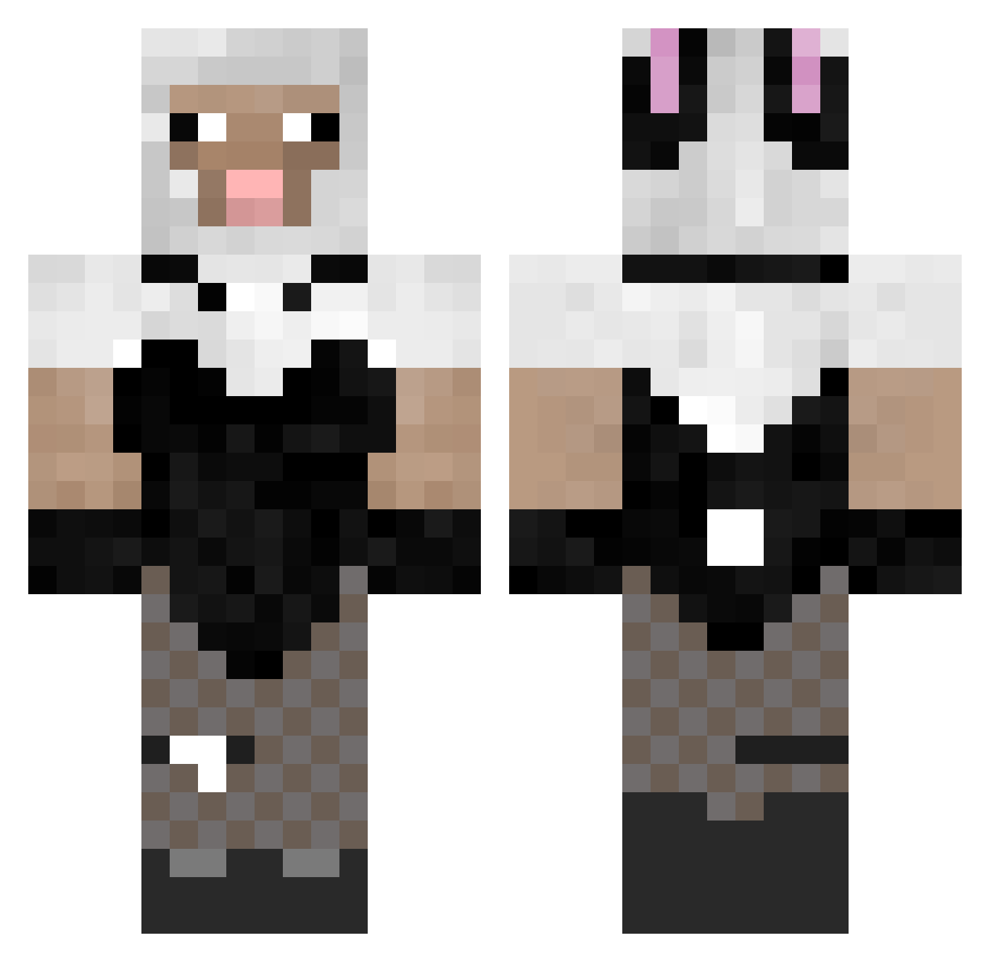 Bizzle29 Minecraft skin, front and back view