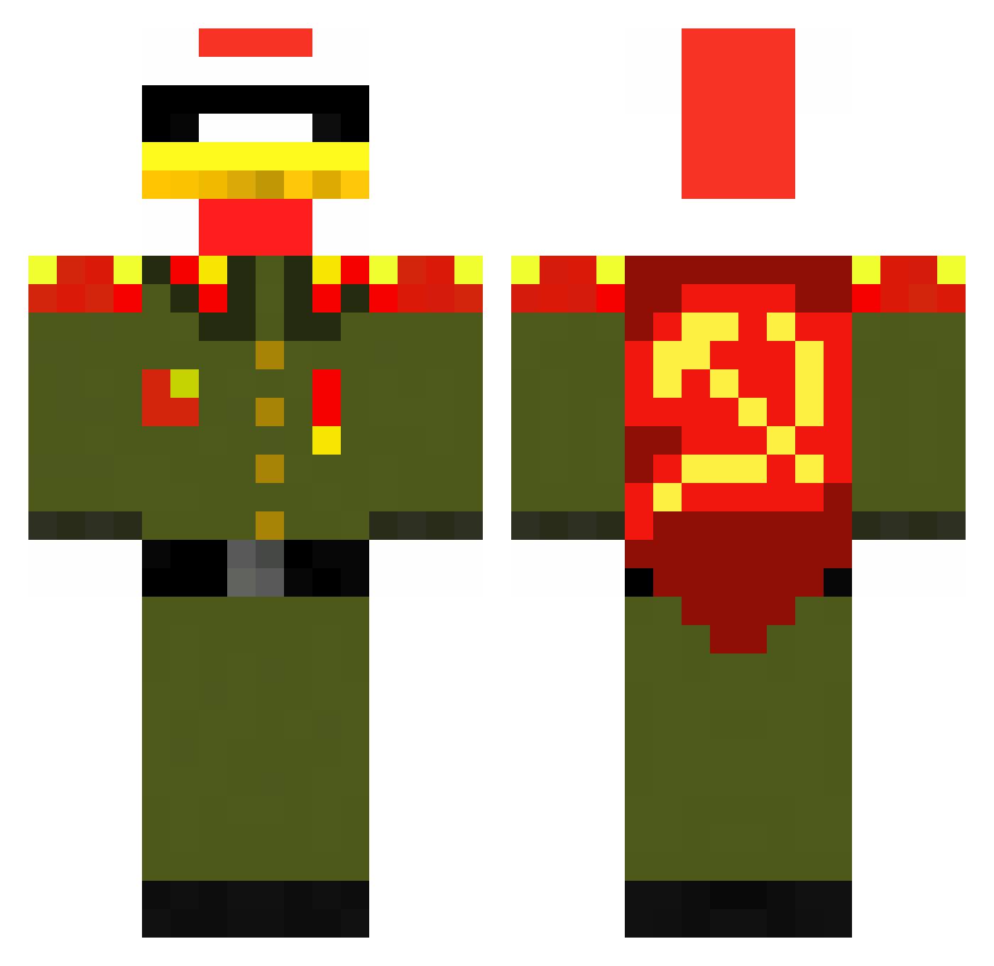 sesam_straat Minecraft skin, front and back view