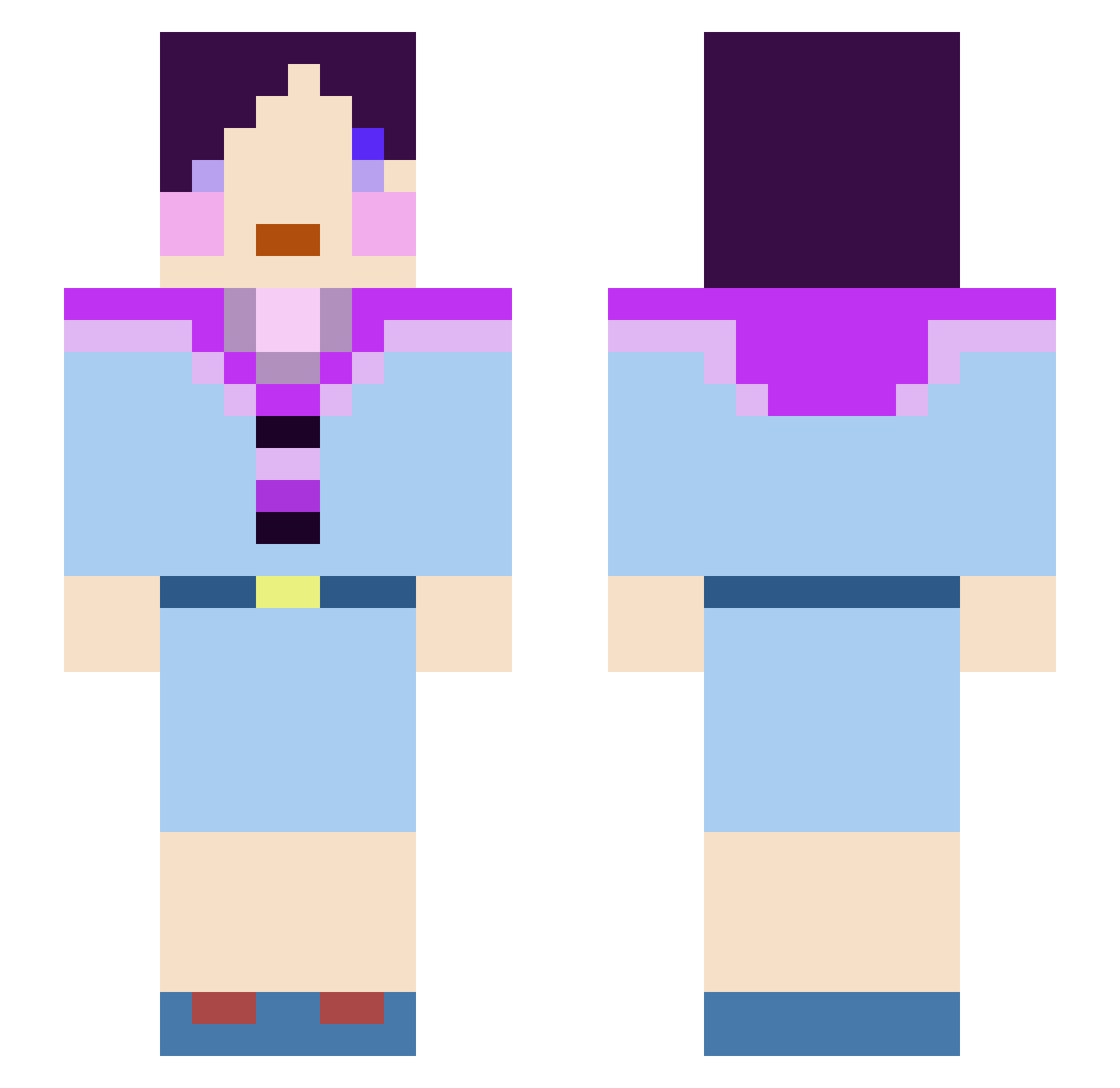 y_kim Minecraft skin, front and back view