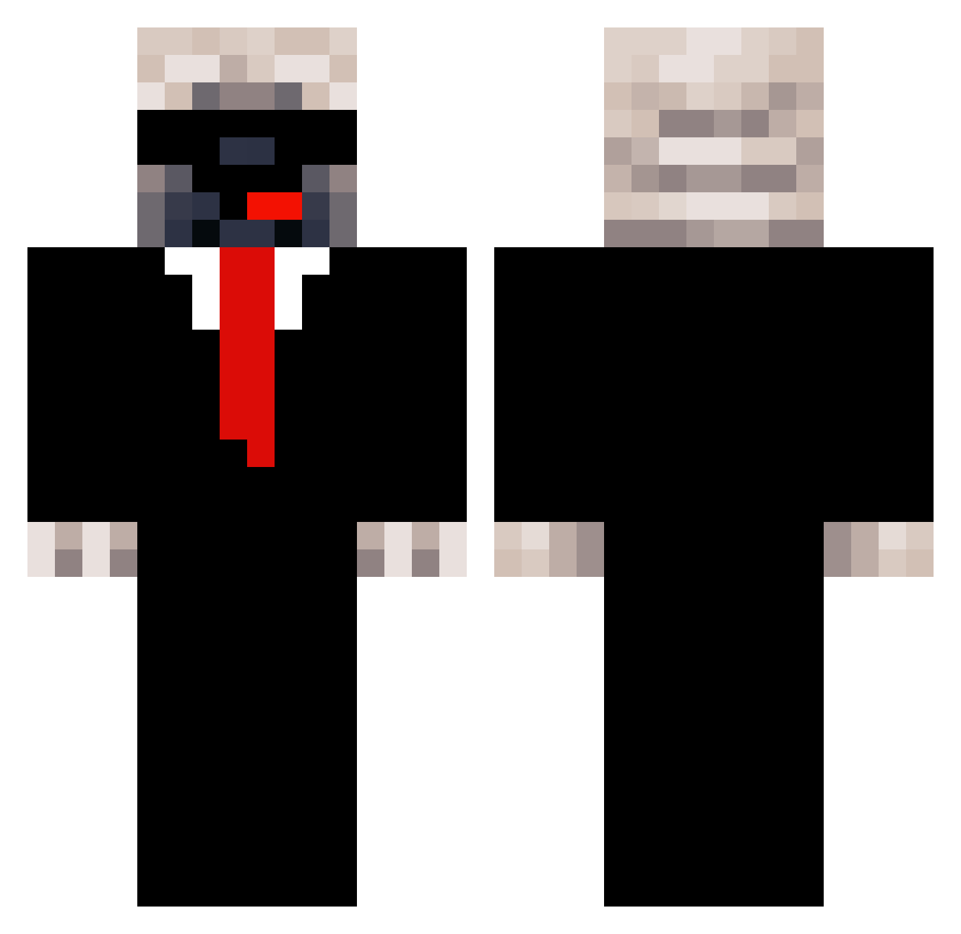 Moisttowelss Minecraft skin, front and back view