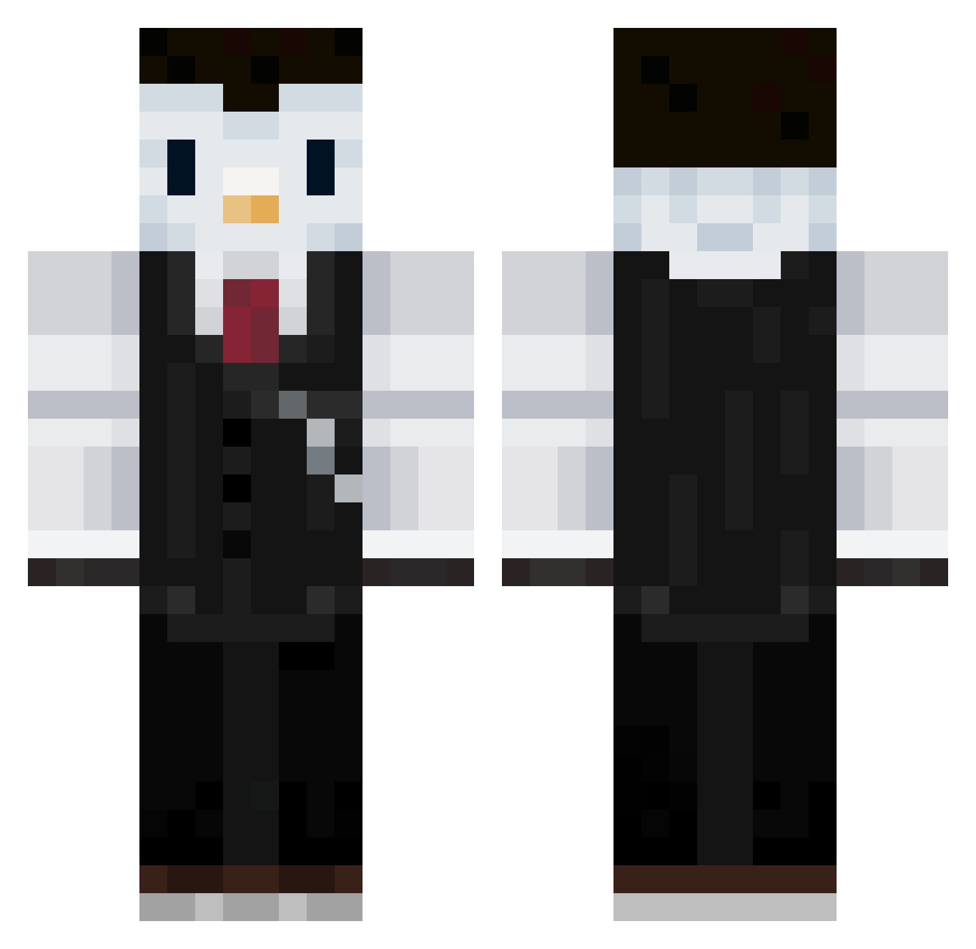 DiggerBoss Minecraft skin, front and back view