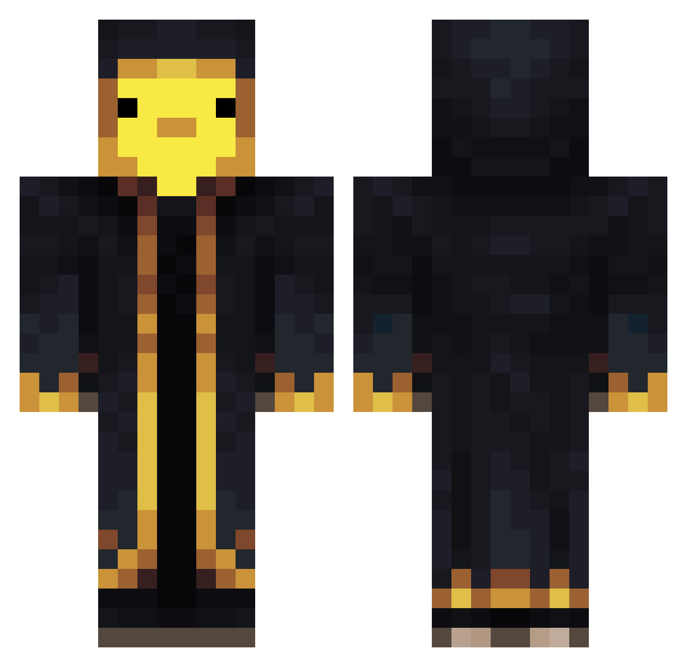 SaltySeaDuck Minecraft skin, front and back view