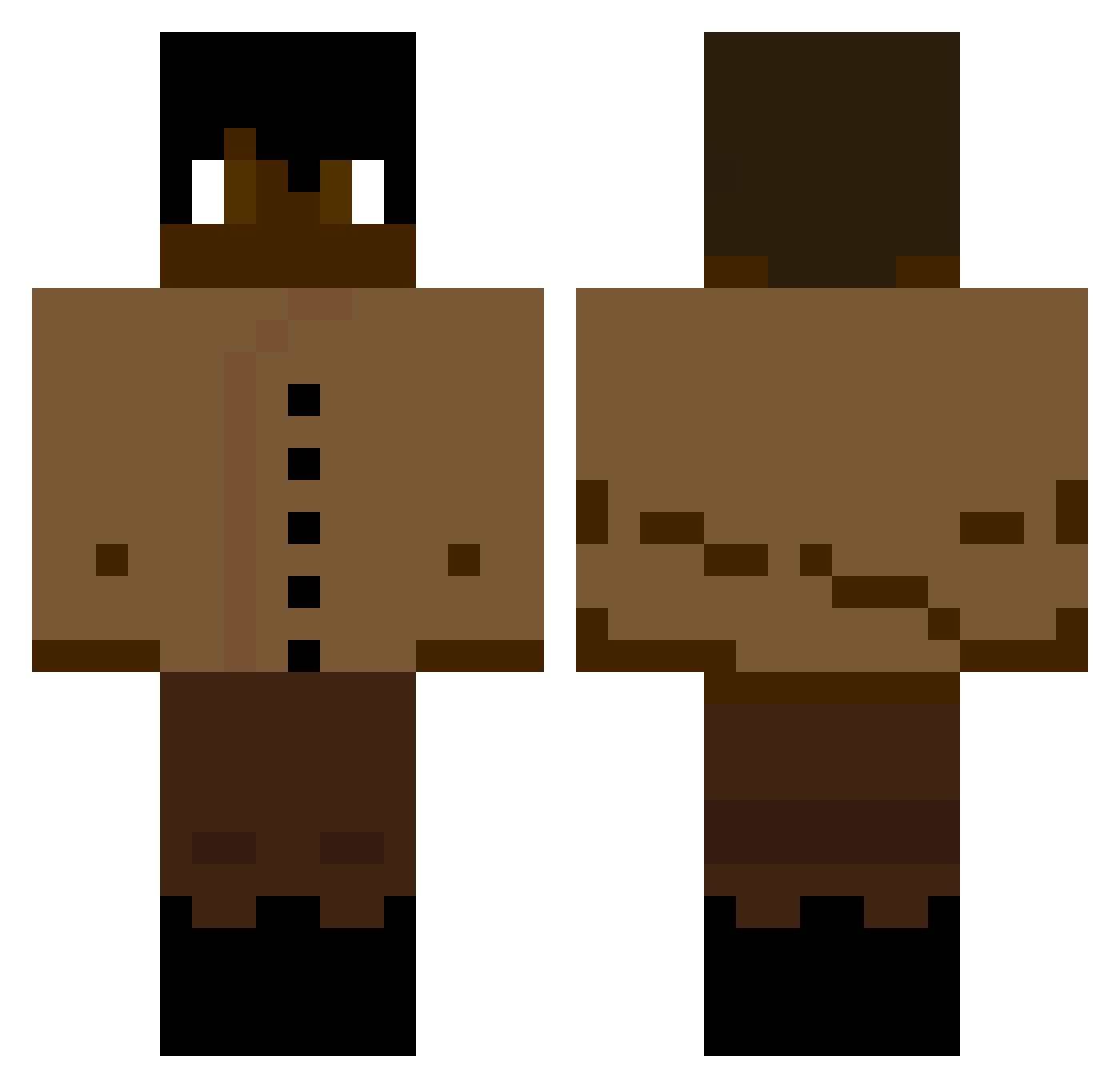 Headdless Minecraft skin, front and back view