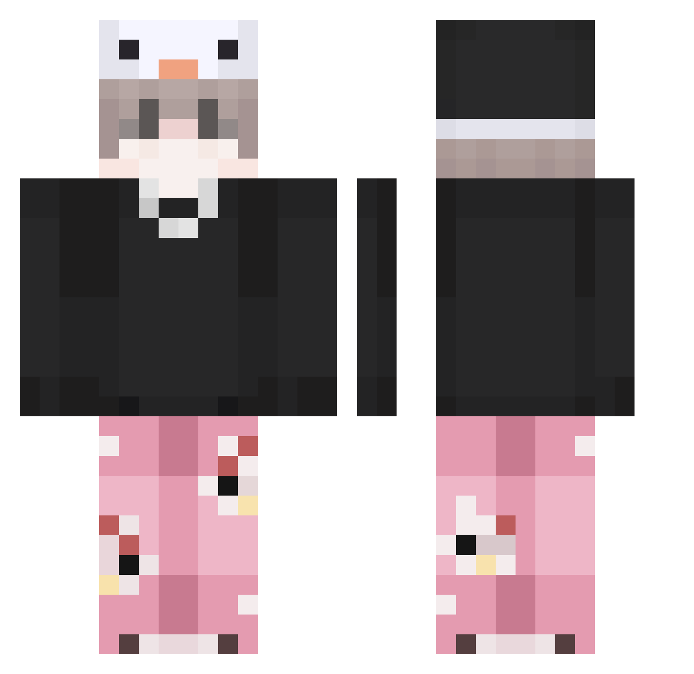 Lazyysii Minecraft skin, front and back view