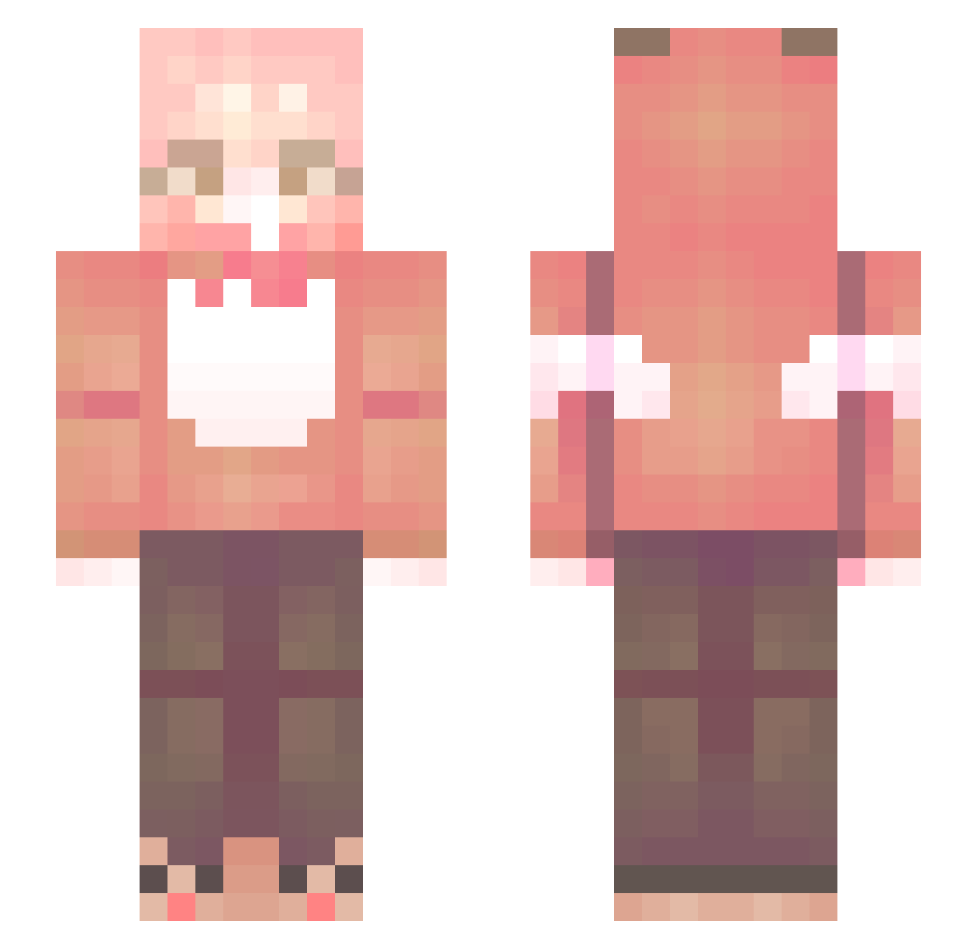 crabcode Minecraft skin, front and back view