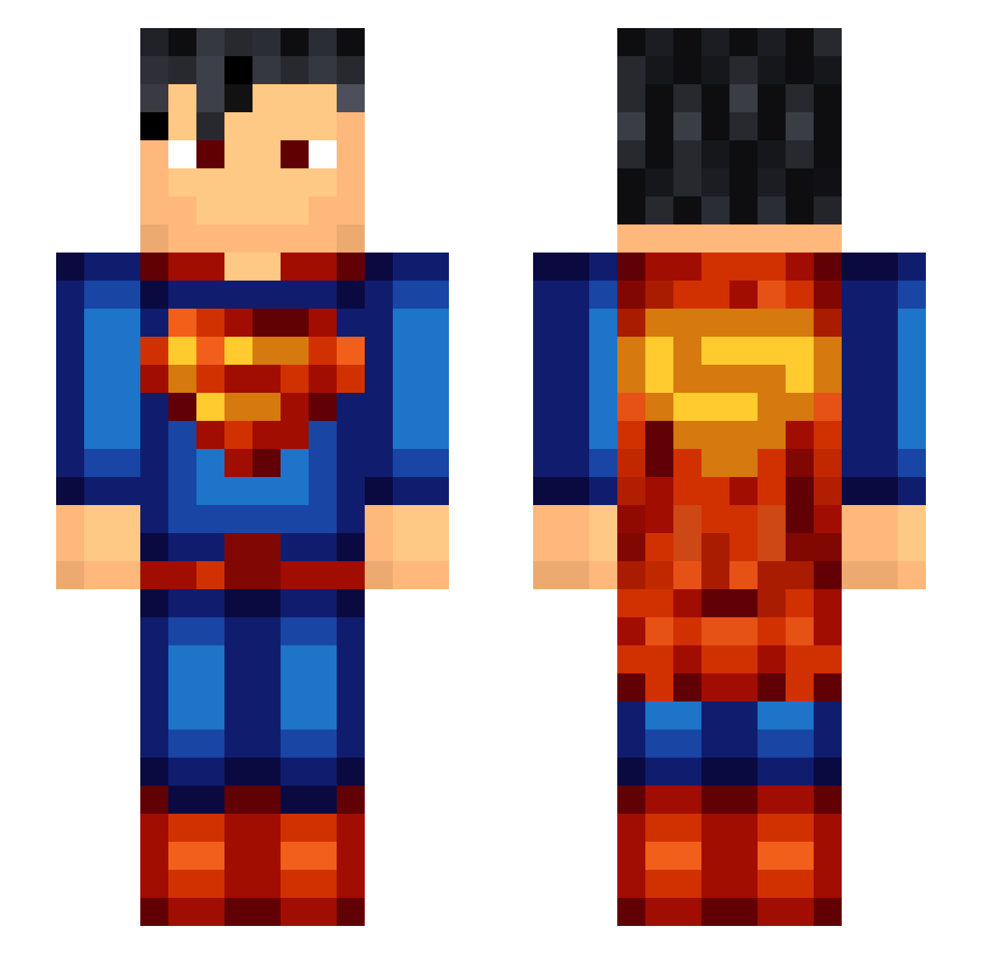 Raising Minecraft skin, front and back view