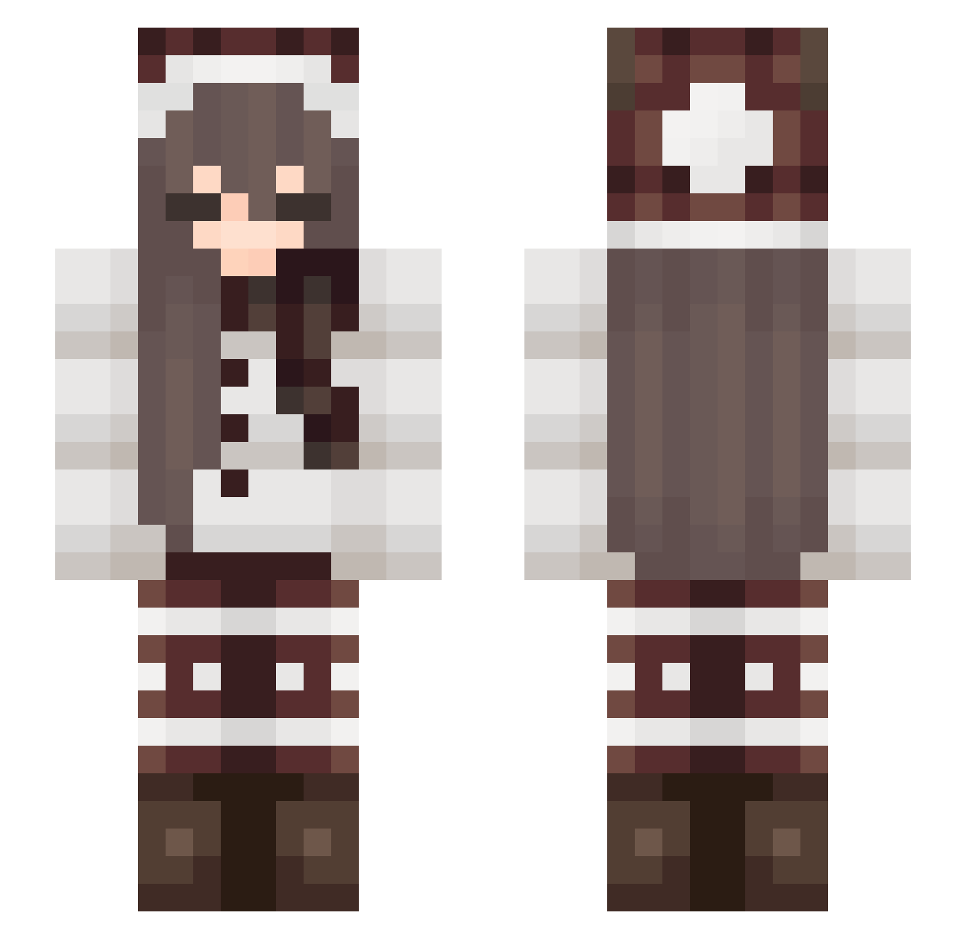 Nyra19 Minecraft skin, front and back view