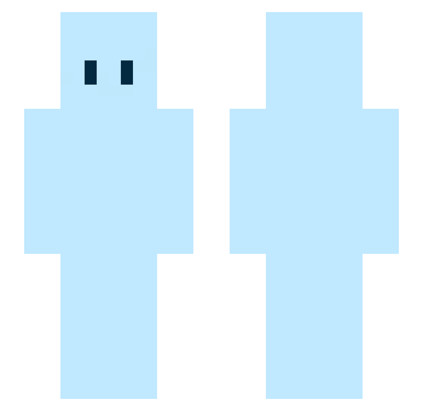 Sharkboy69420 Minecraft skin, front and back view