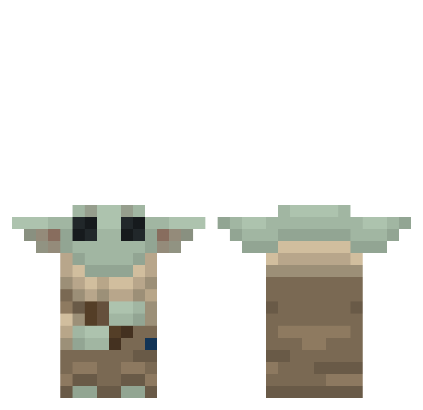 GrizzleFizzle Minecraft skin, front and back view