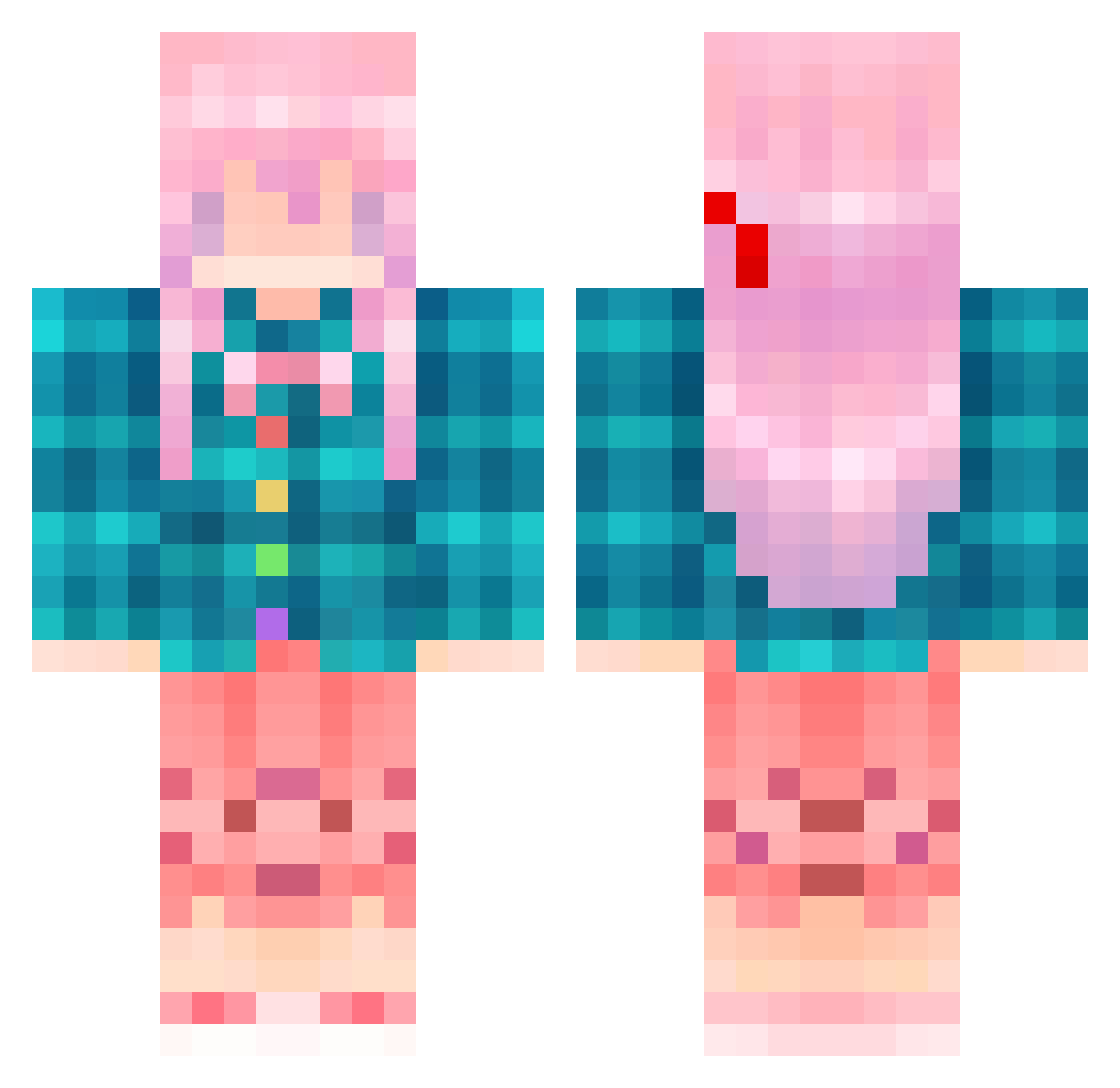 chihaya2021 Minecraft skin, front and back view
