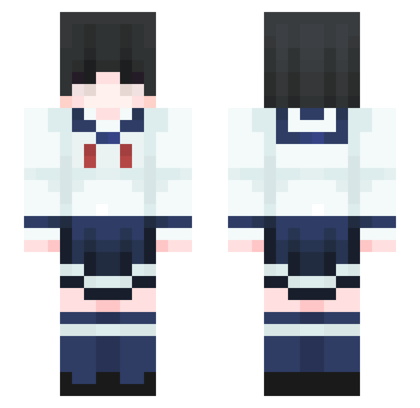 belugay Minecraft skin, front and back view