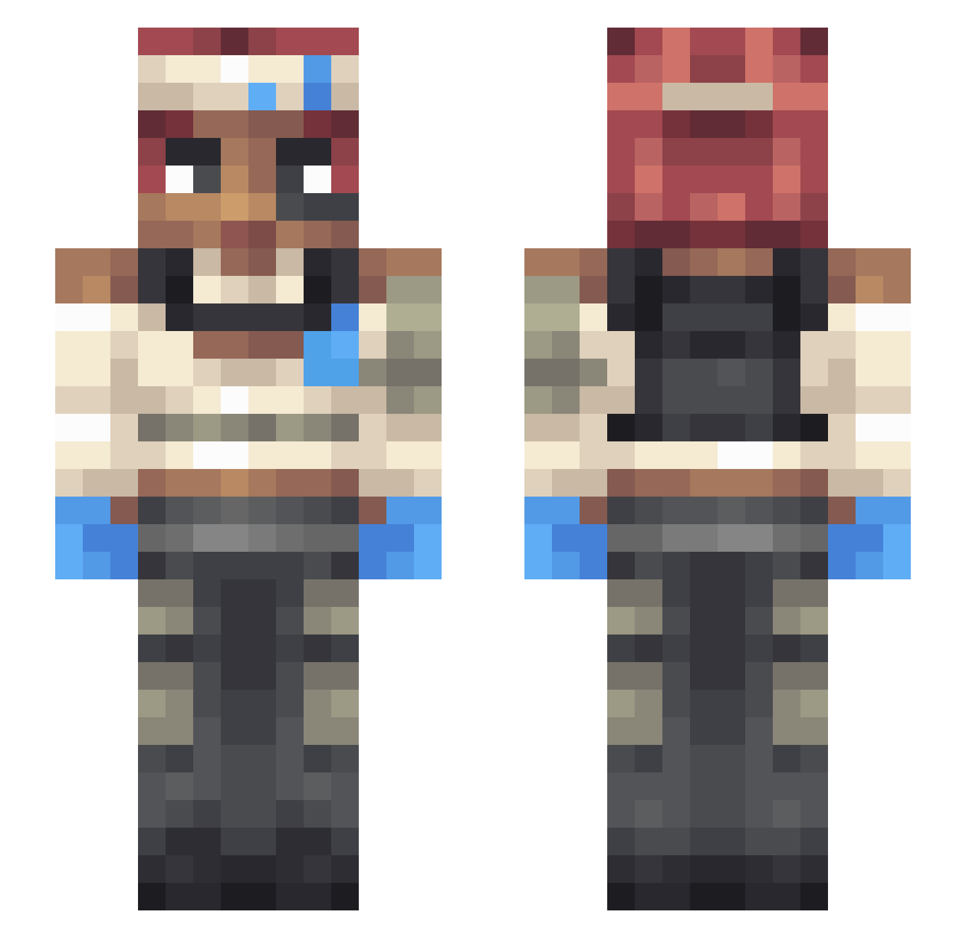Qwisu Minecraft skin, front and back view