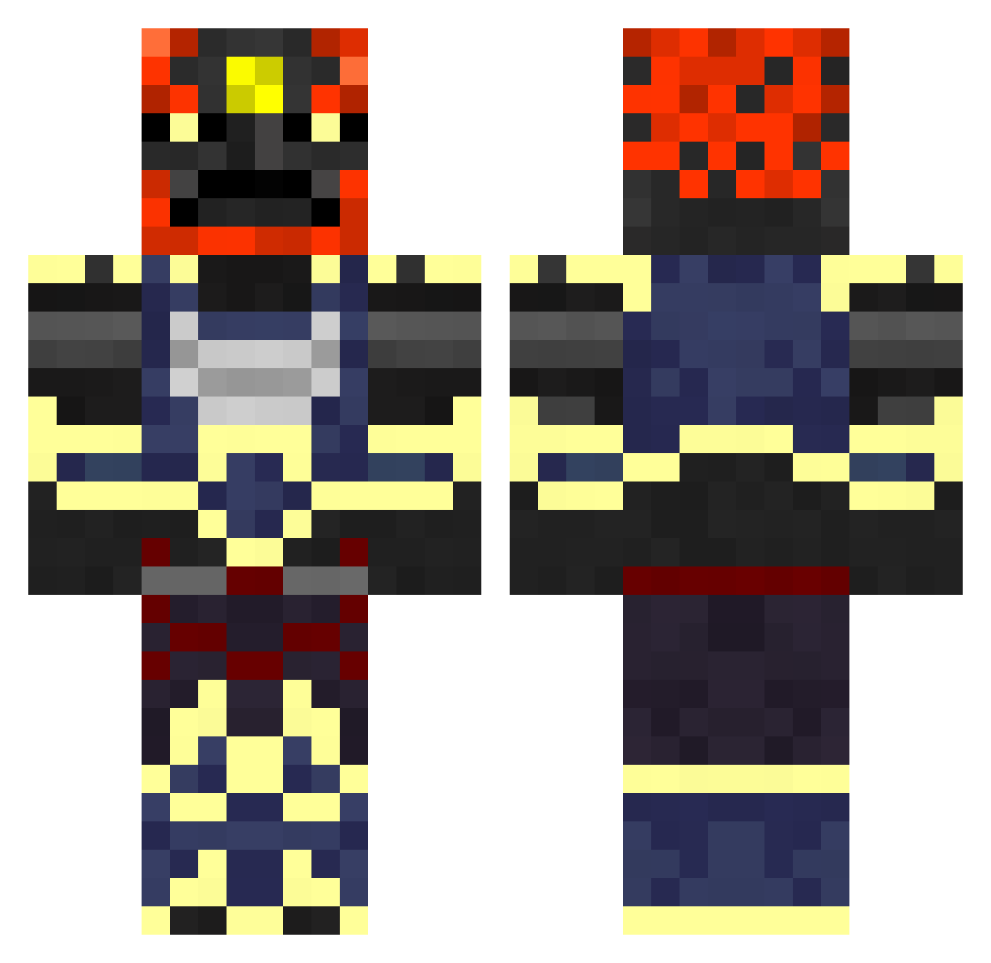 Funster Minecraft skin, front and back view