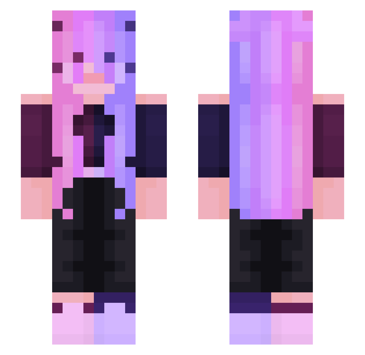 Weakme Minecraft skin, front and back view