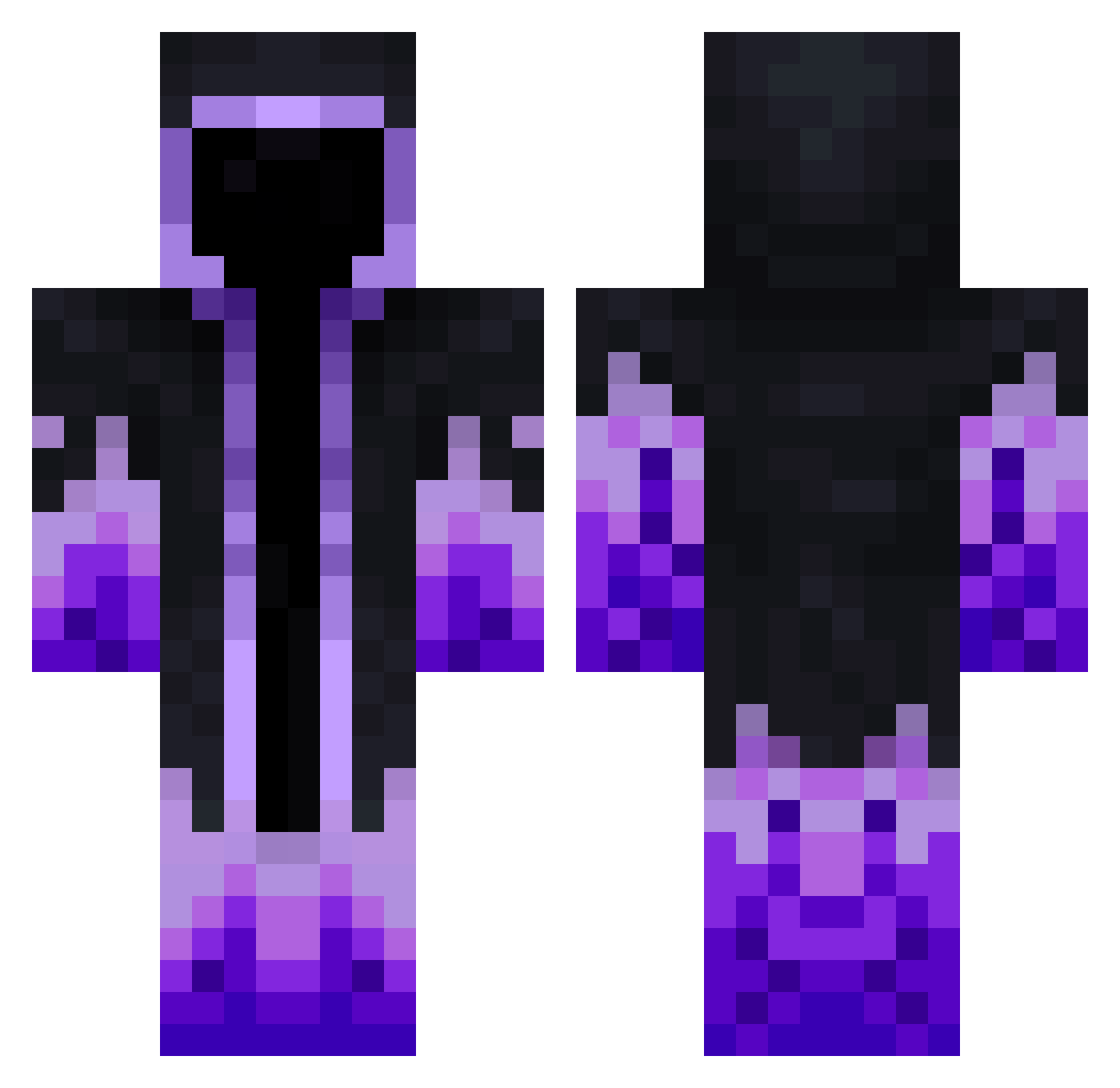 Glitch_Karma Minecraft skin, front and back view