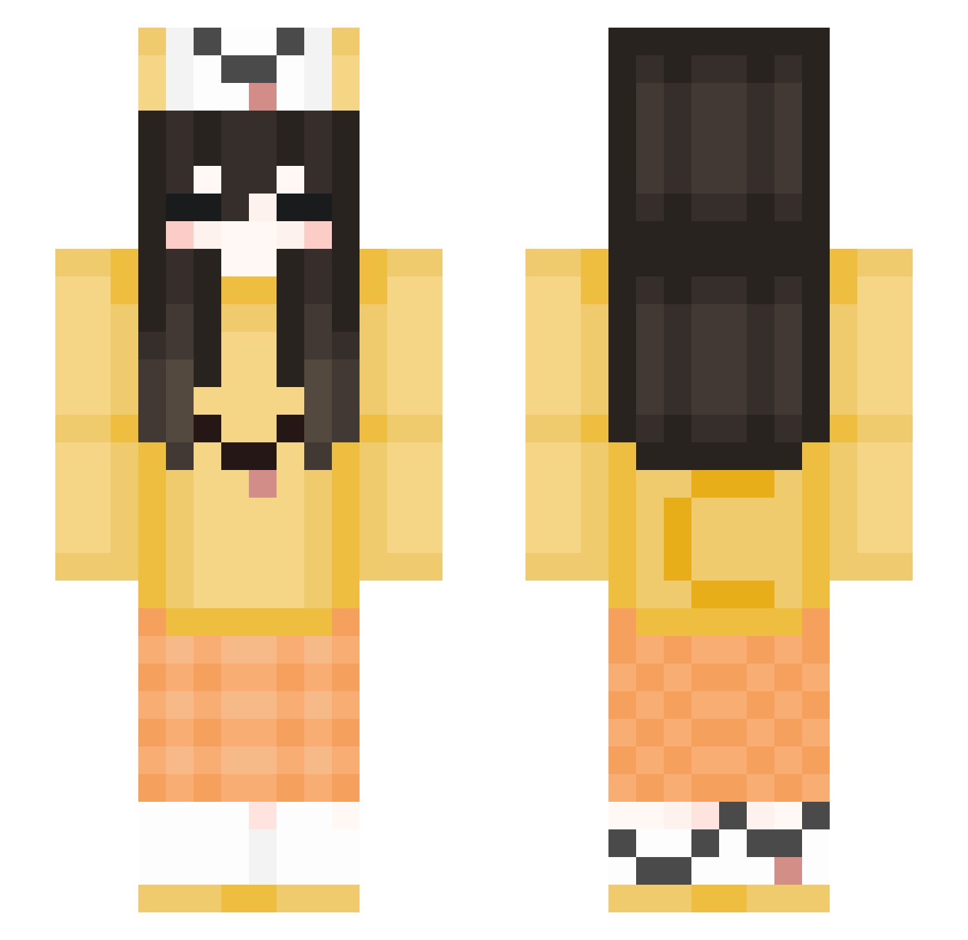 b3llla Minecraft skin, front and back view