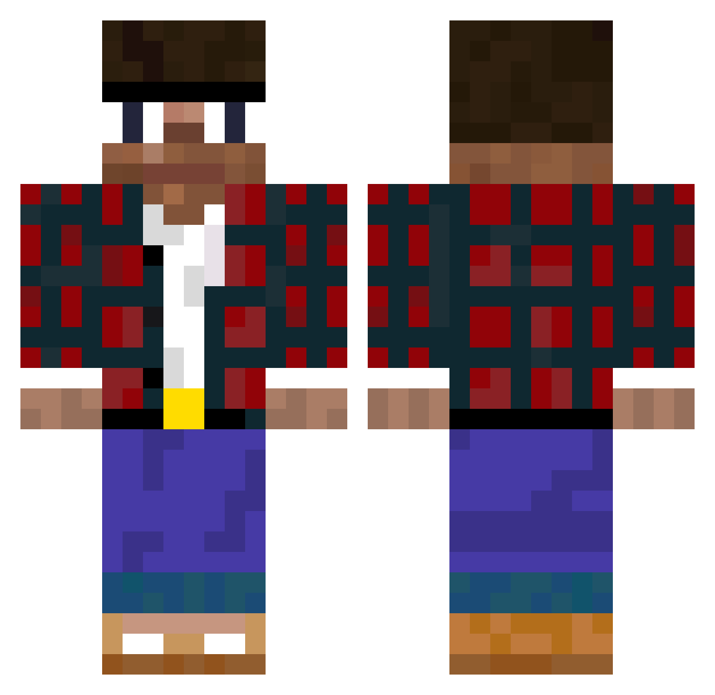 RobALace Minecraft skin, front and back view