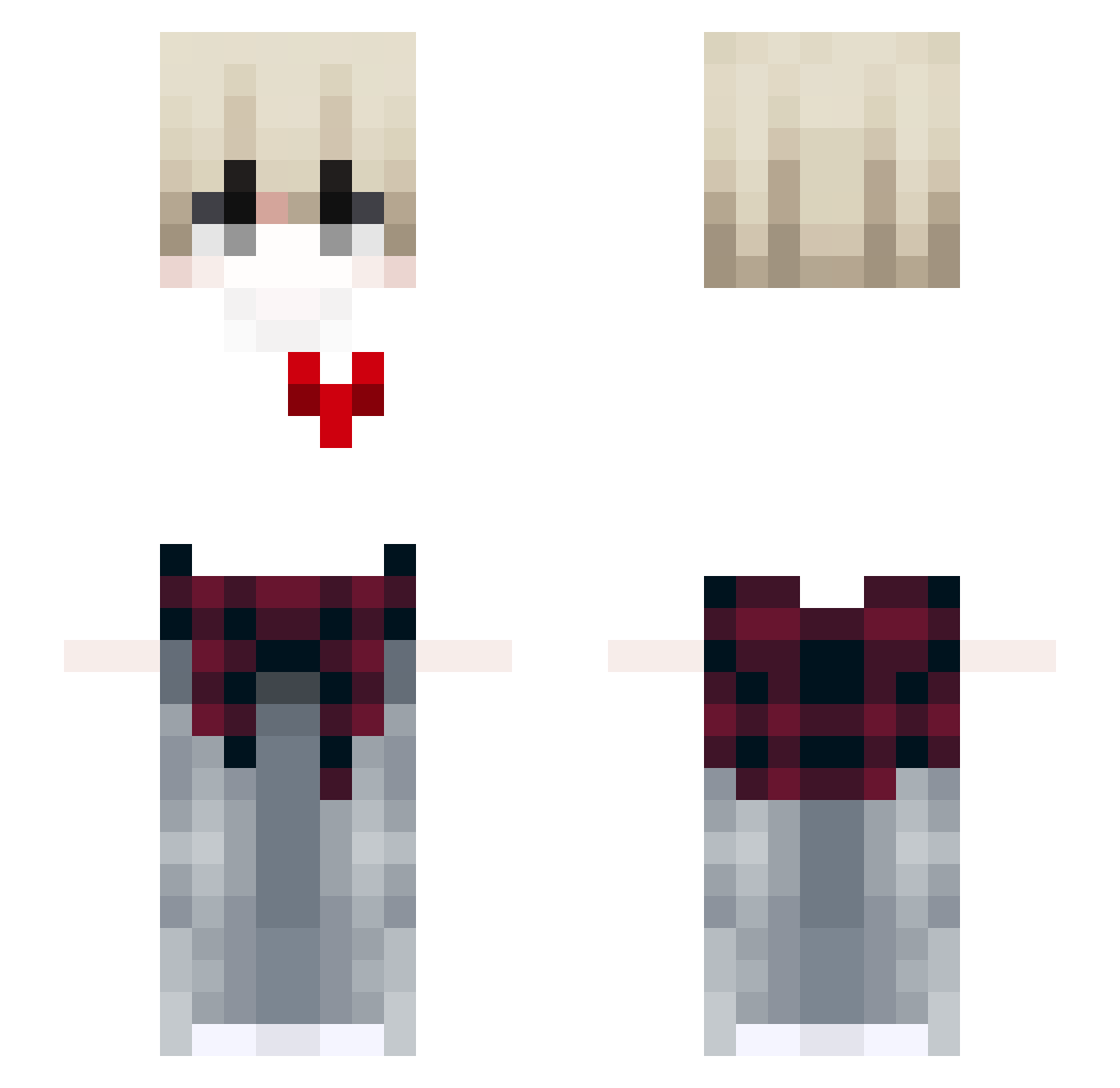 yourface37 Minecraft skin, front and back view