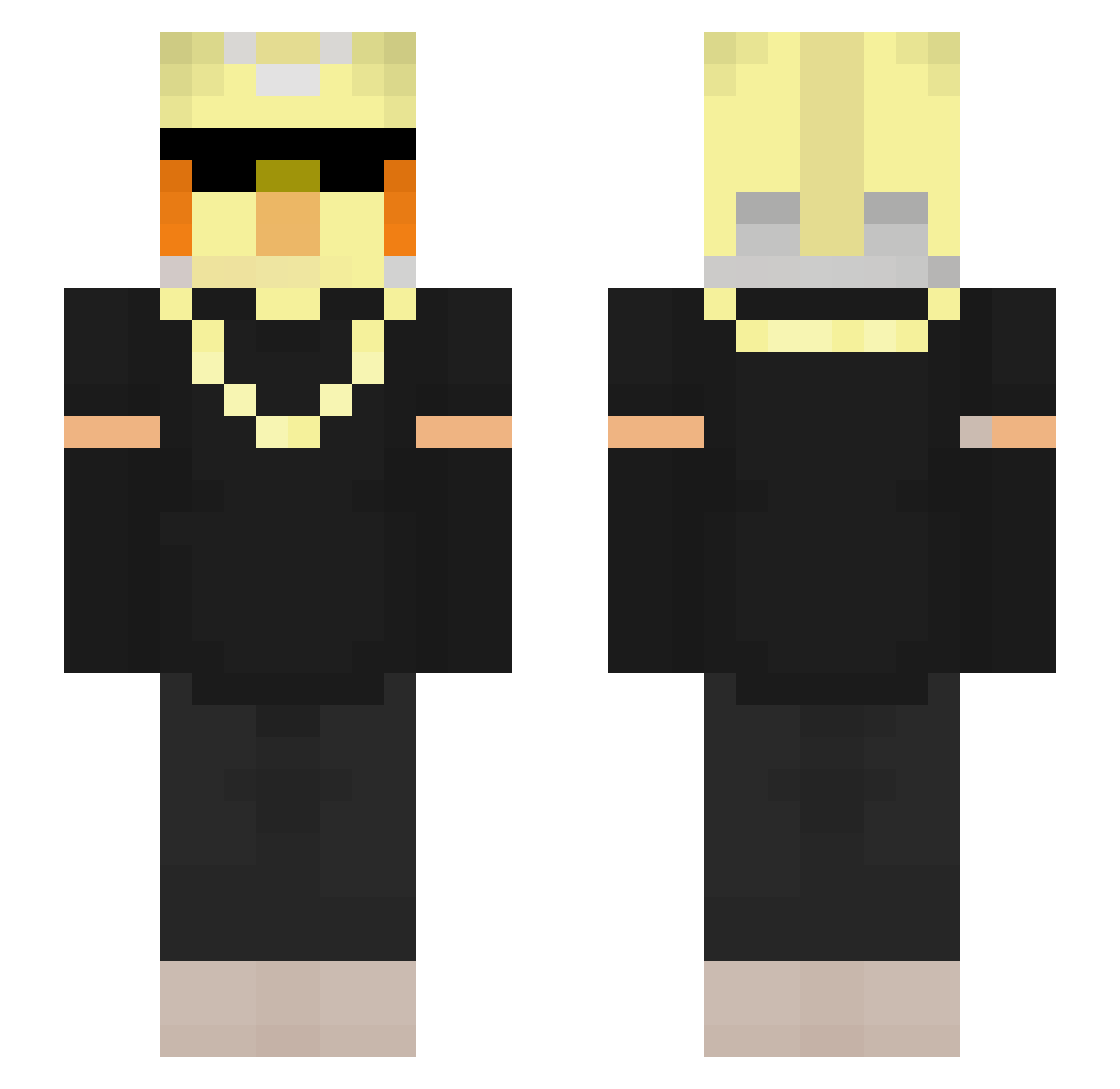 mabustein Minecraft skin, front and back view