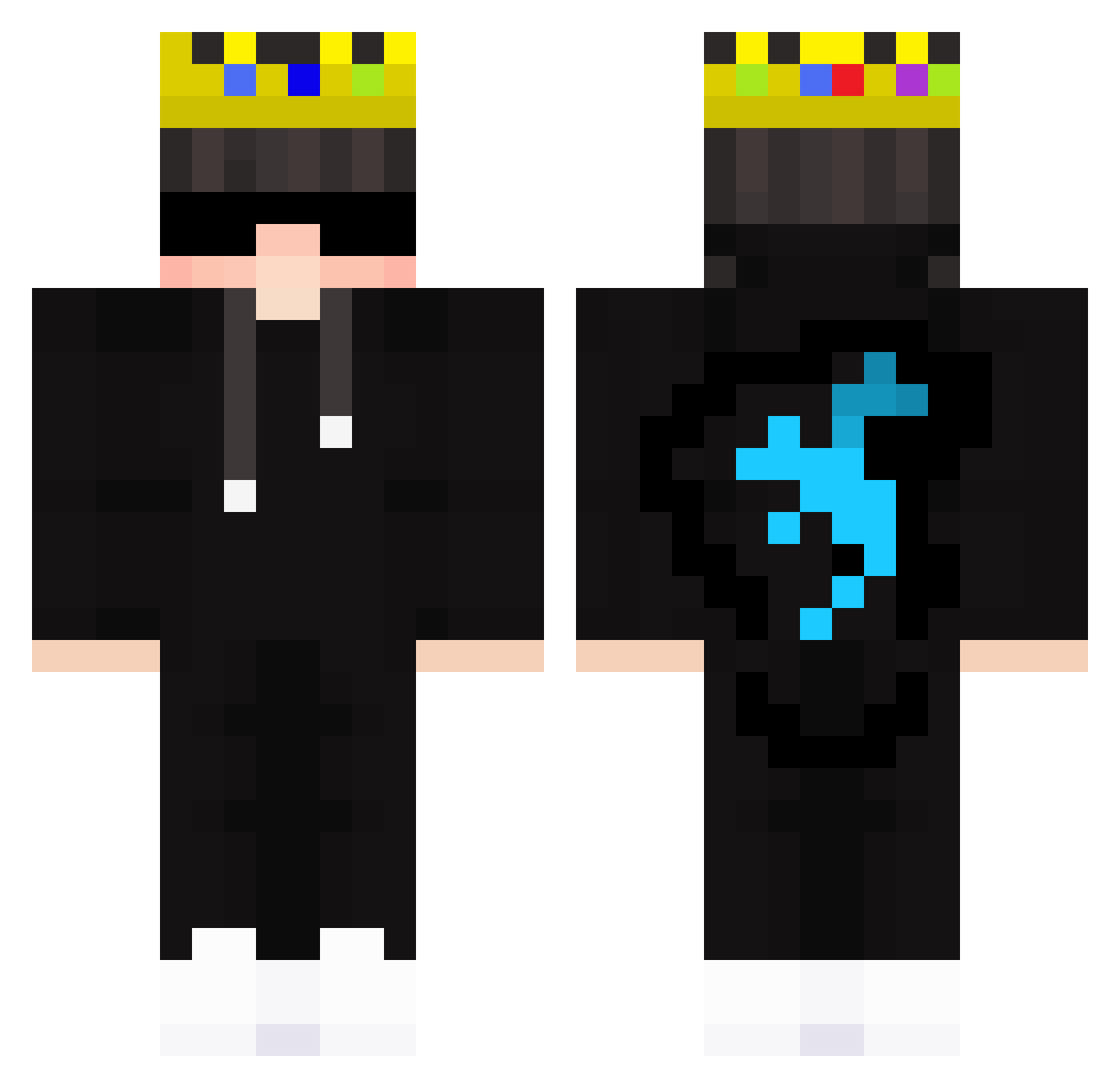 more_less Minecraft skin, front and back view