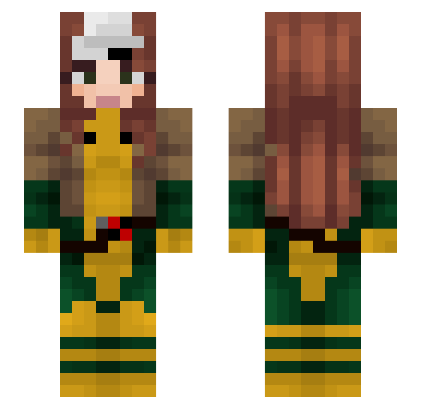 CptSuzu Minecraft skin, front and back view