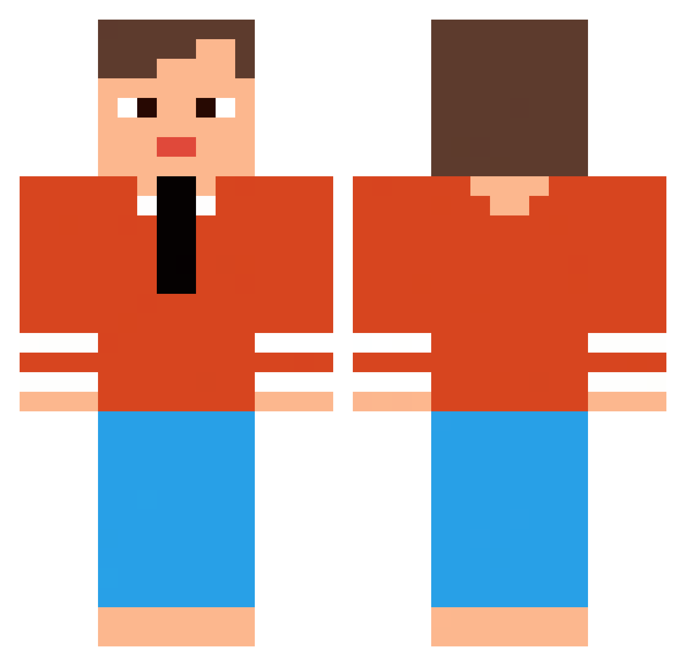 Sasse Minecraft skin, front and back view