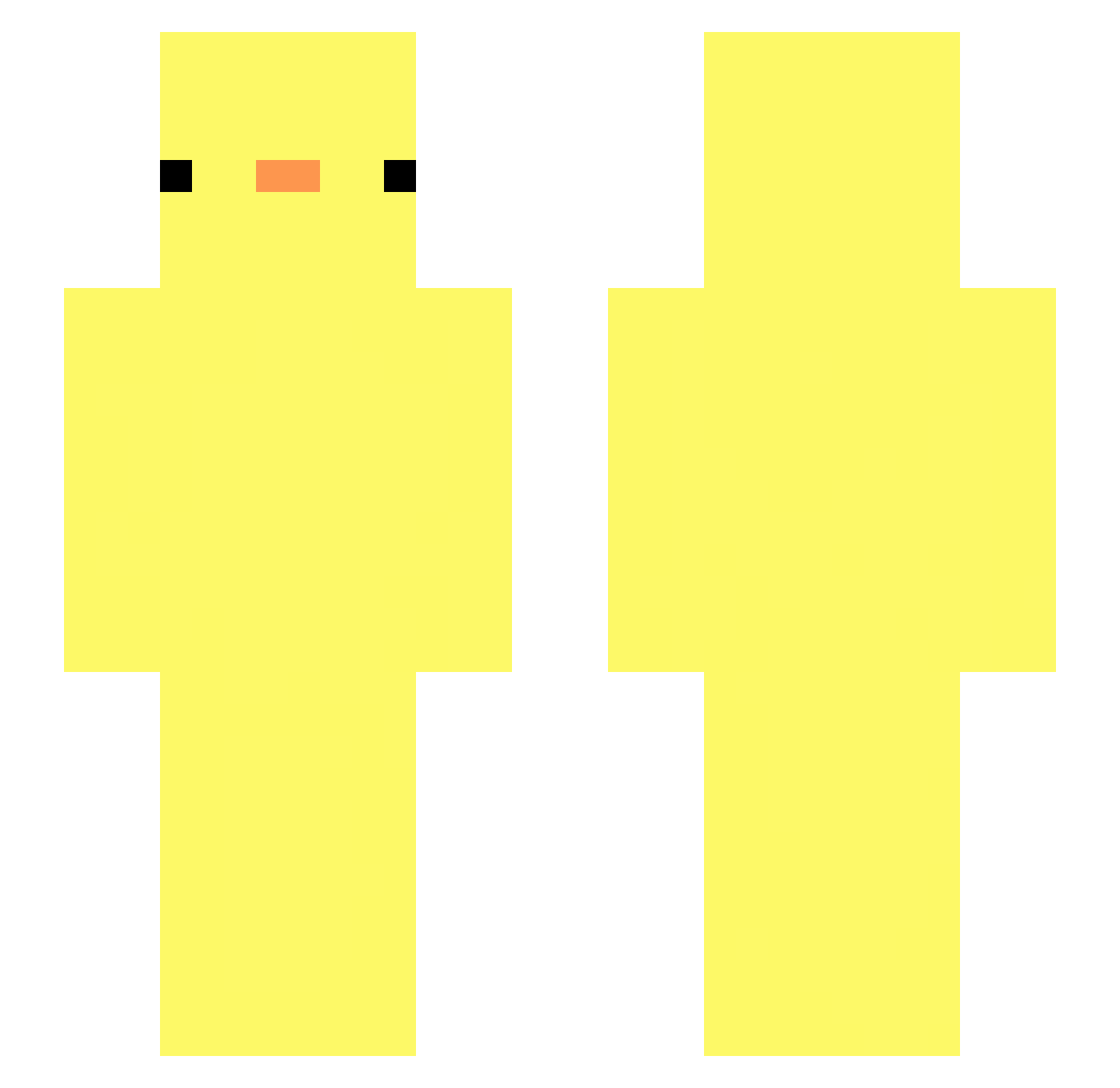 leonarapi Minecraft skin, front and back view