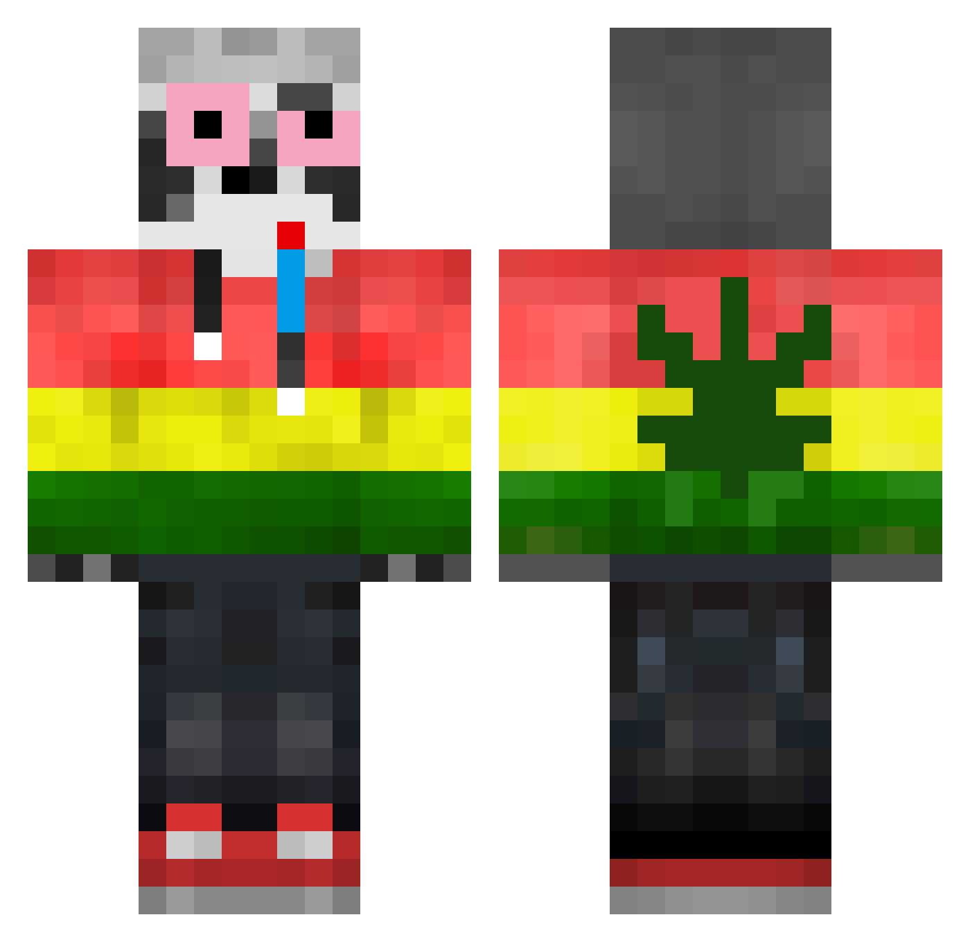 Stiiky Minecraft skin, front and back view