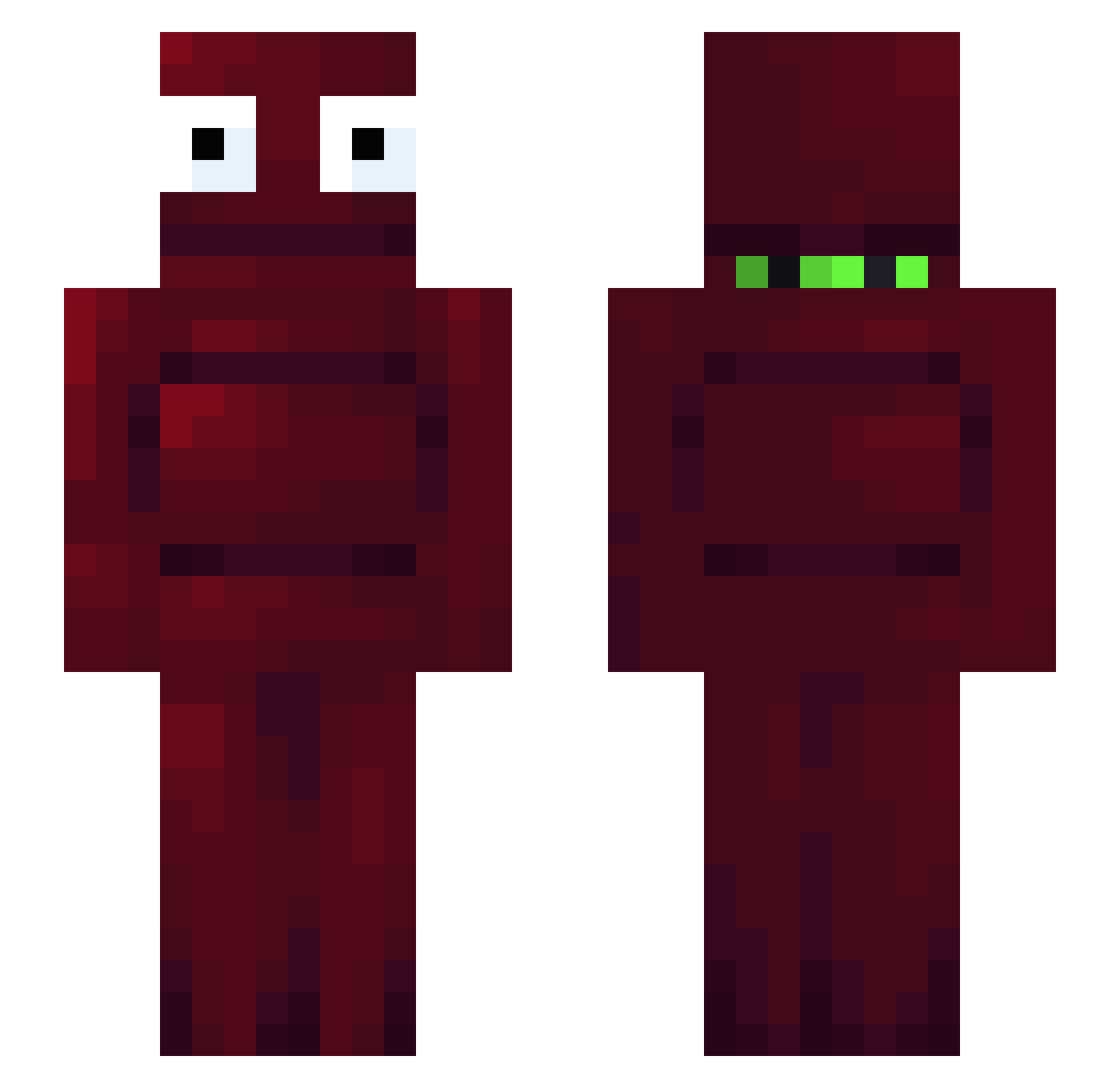 rashkip Minecraft skin, front and back view