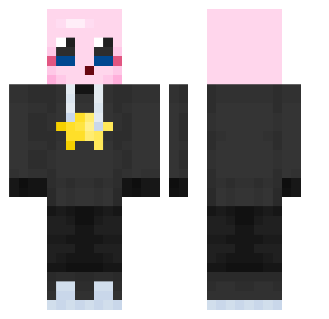 potbot404 Minecraft skin, front and back view