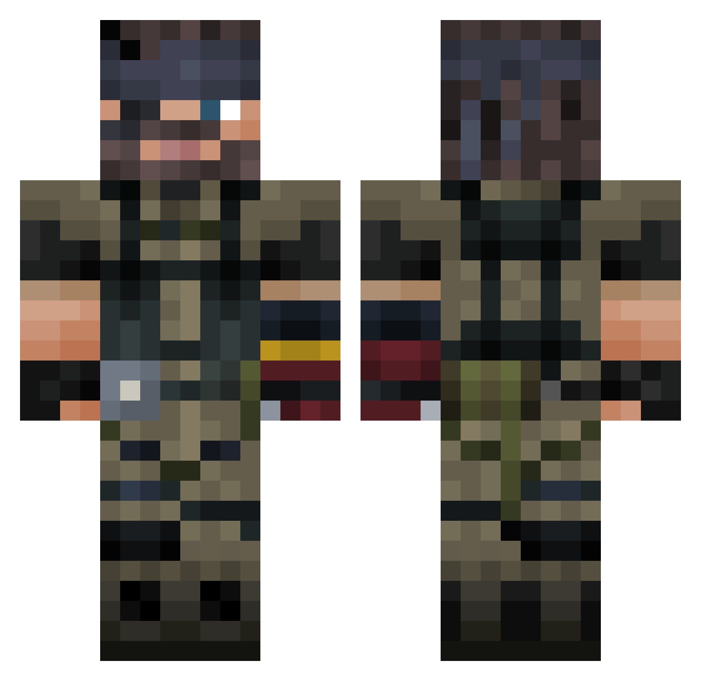 Javier0c Minecraft skin, front and back view