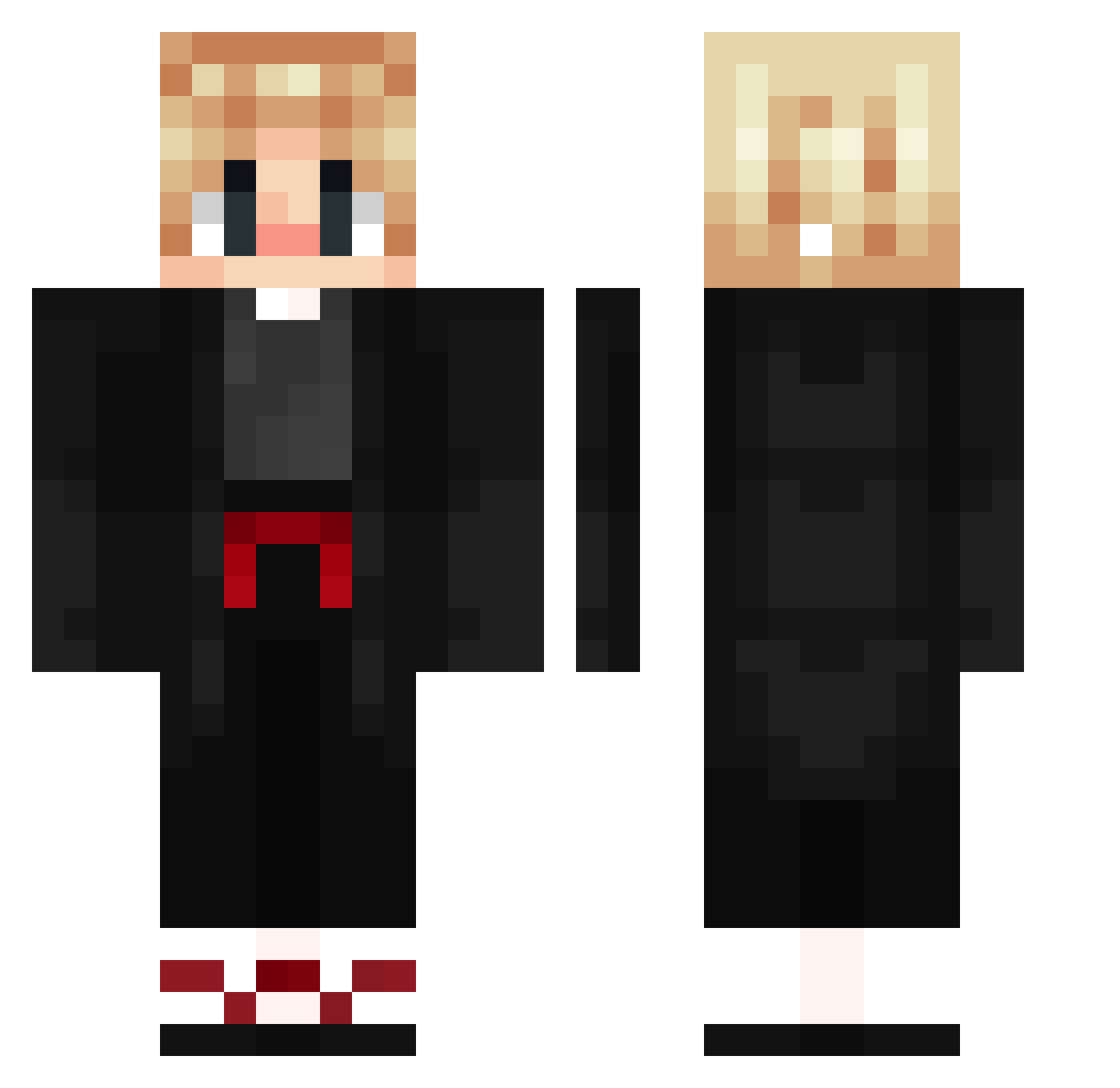 RikuPaper Minecraft skin, front and back view