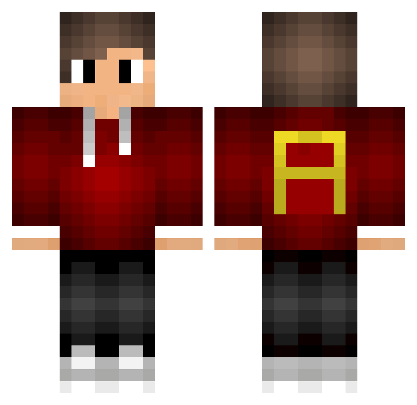 yangyangzz Minecraft skin, front and back view