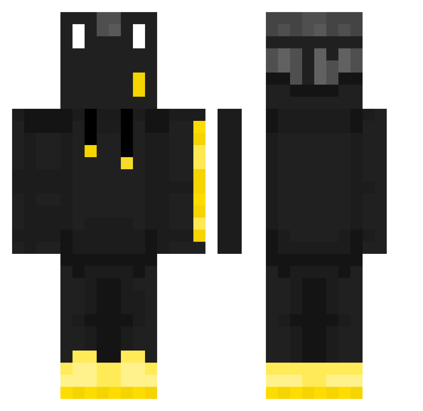 dlavista Minecraft skin, front and back view