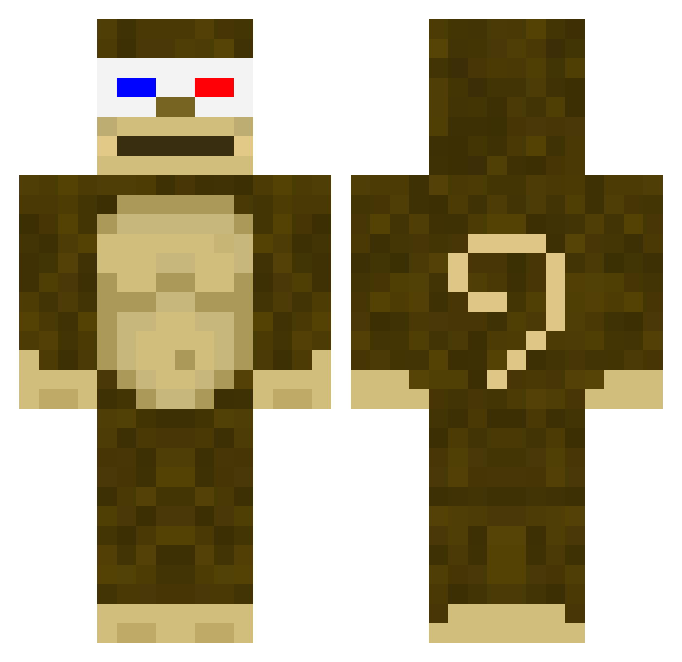 PabDMonkey Minecraft skin, front and back view
