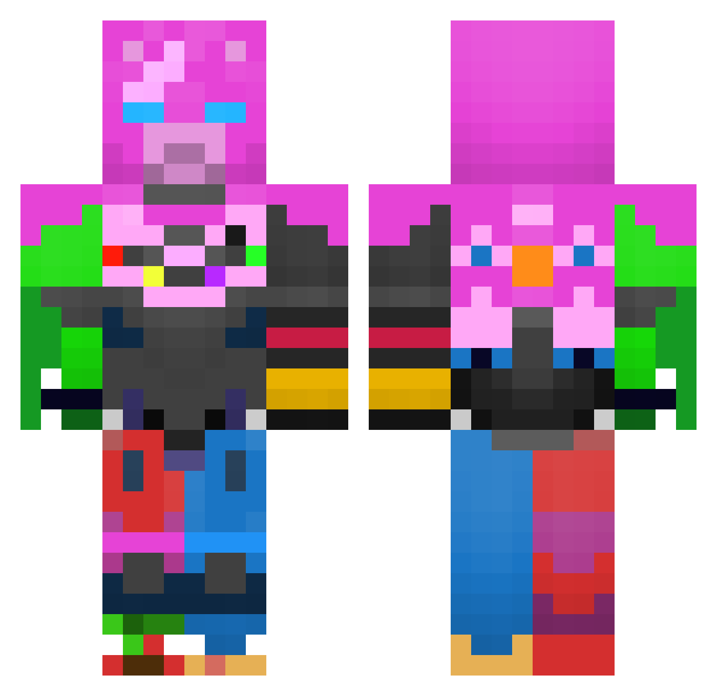 MayatheQueen777 Minecraft skin, front and back view