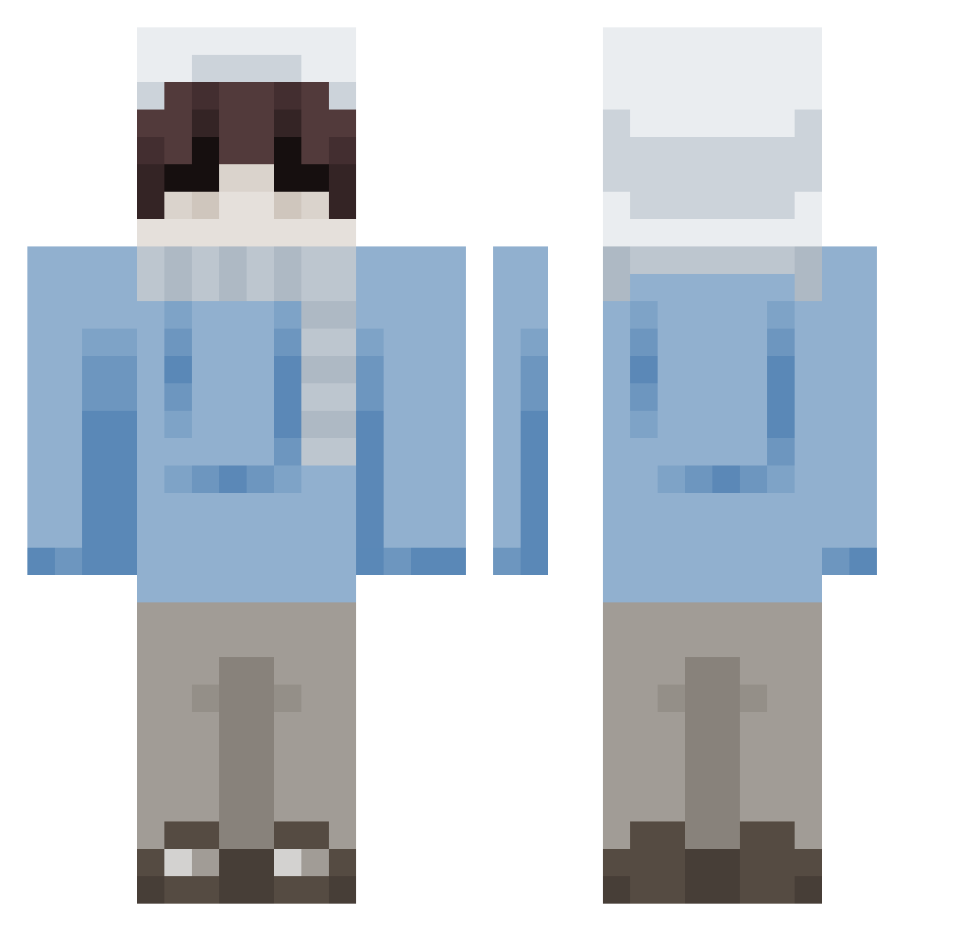 NotWoob Minecraft skin, front and back view