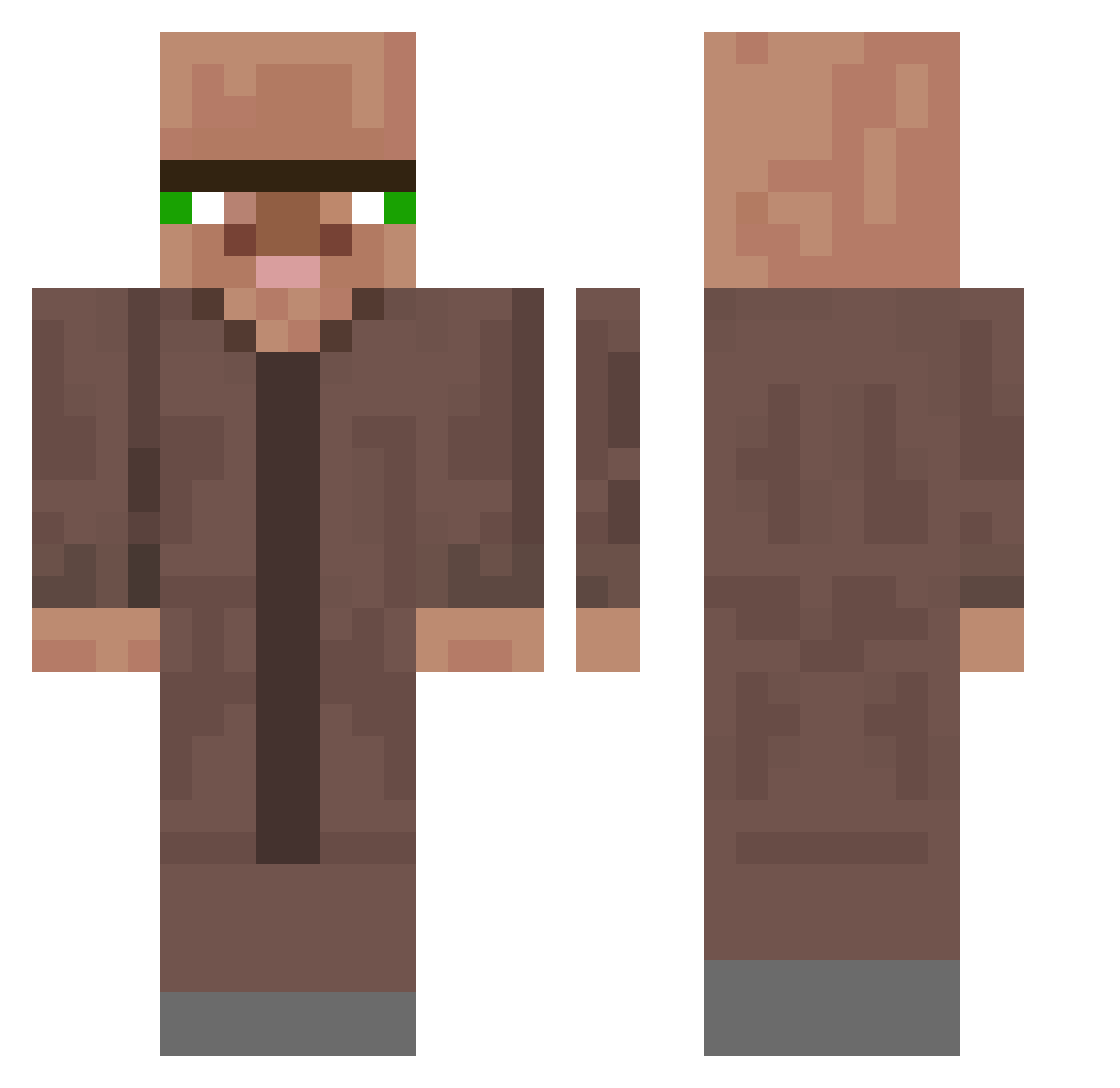 Real234 Minecraft skin, front and back view