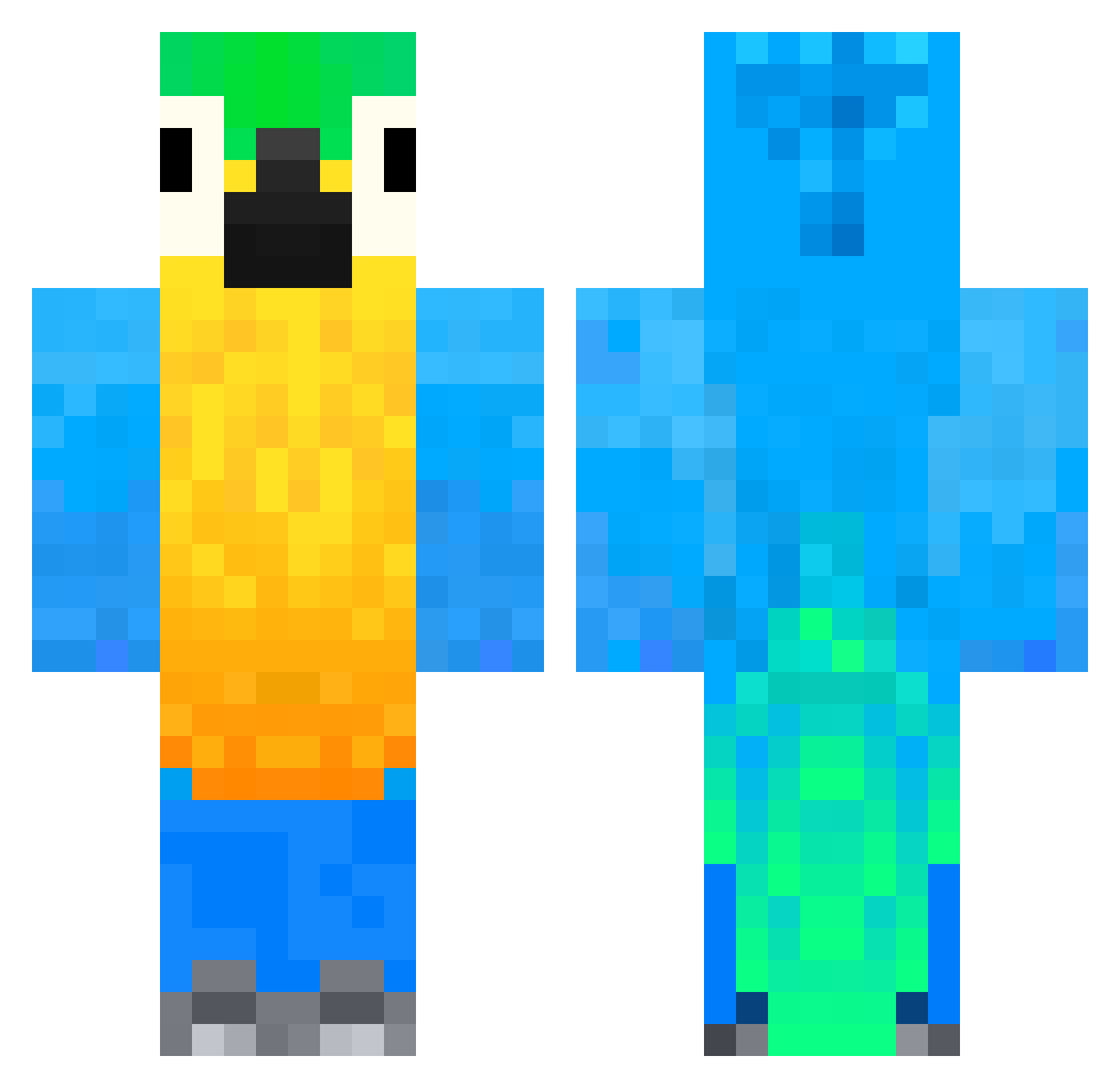romainx_ Minecraft skin, front and back view