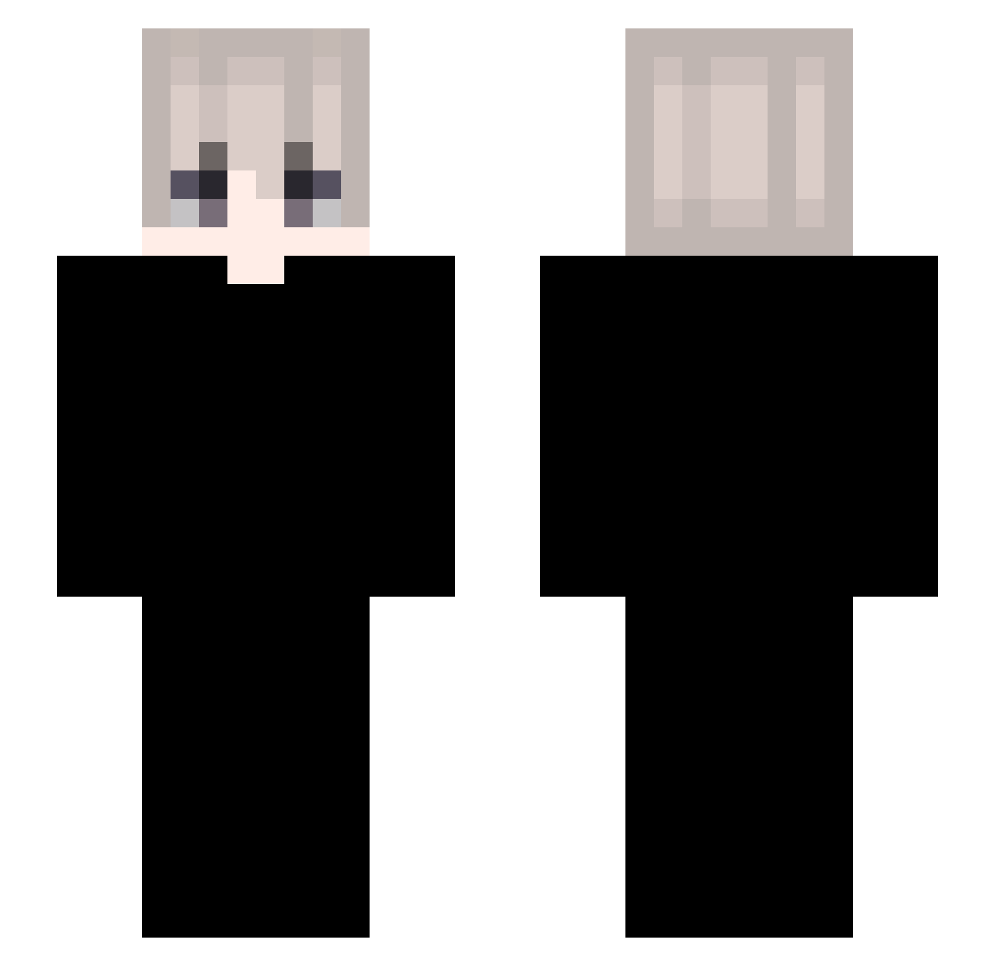 Z0MB1EXIV Minecraft skin, front and back view