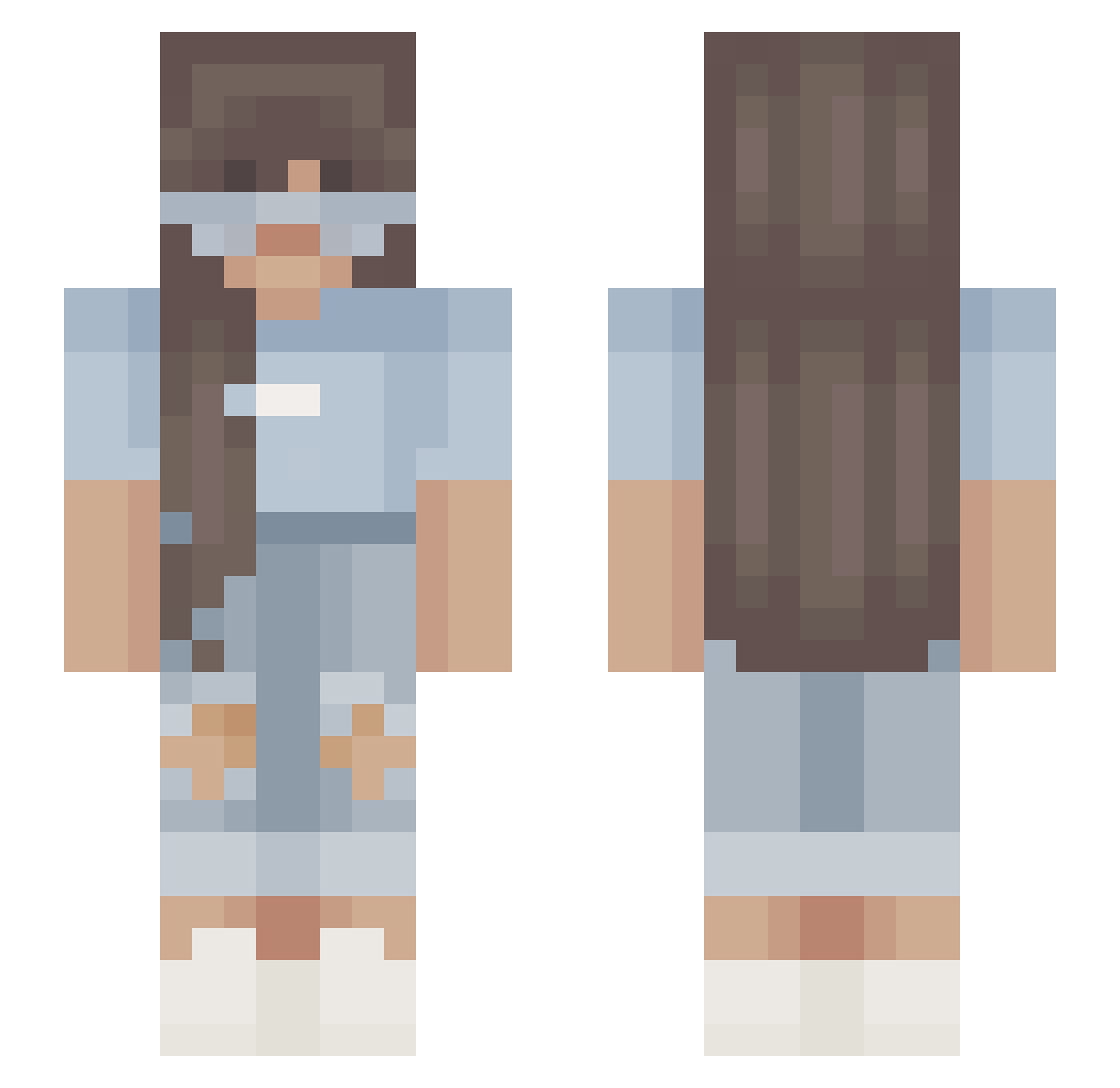 mzds Minecraft skin, front and back view