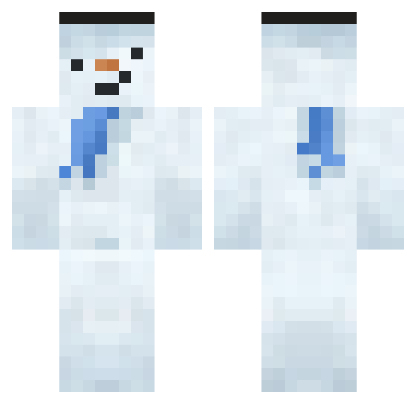 Zoneexiled Minecraft skin, front and back view
